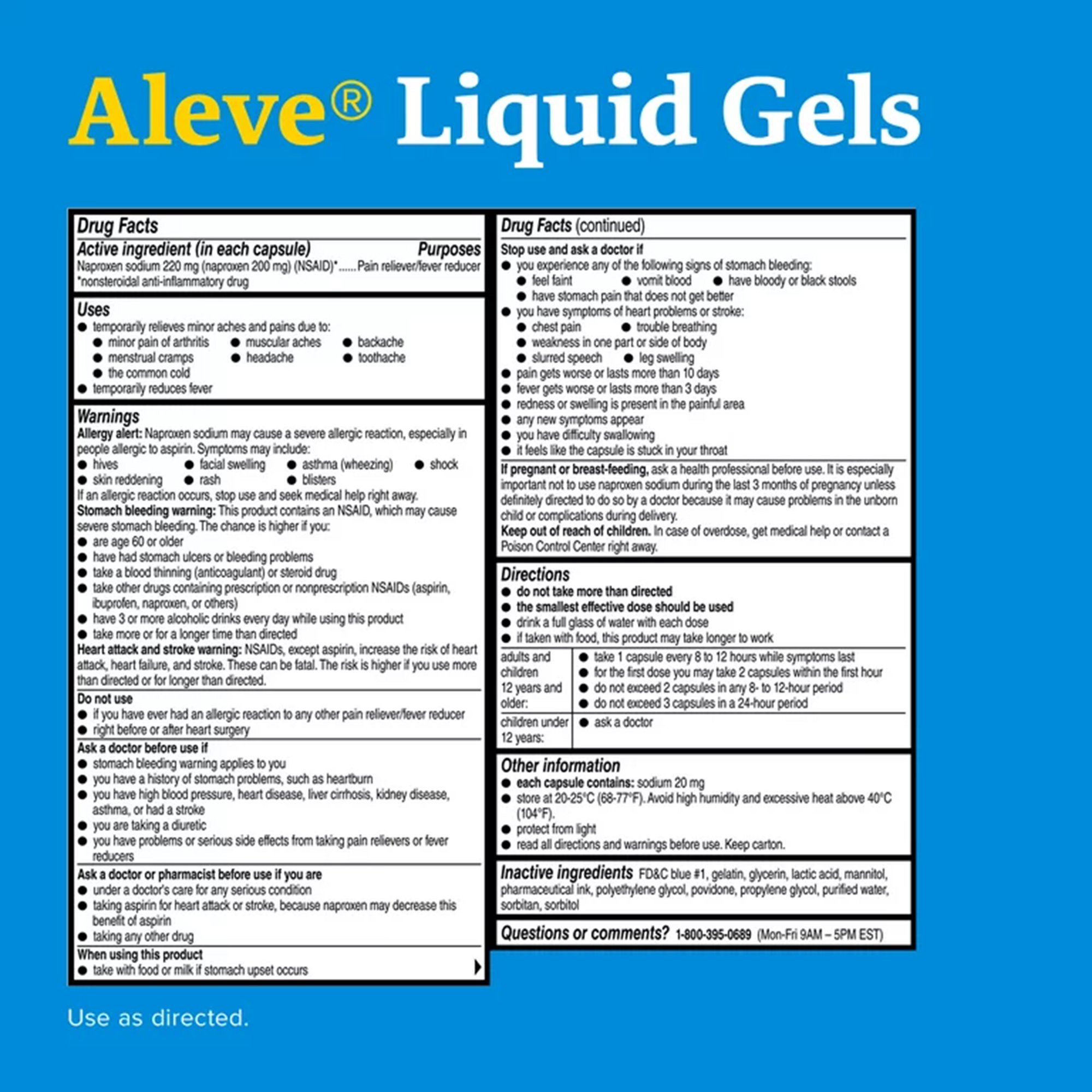 Bayer 00280608040 - Aleve Liquid Gel Capsules - 1/Bottle