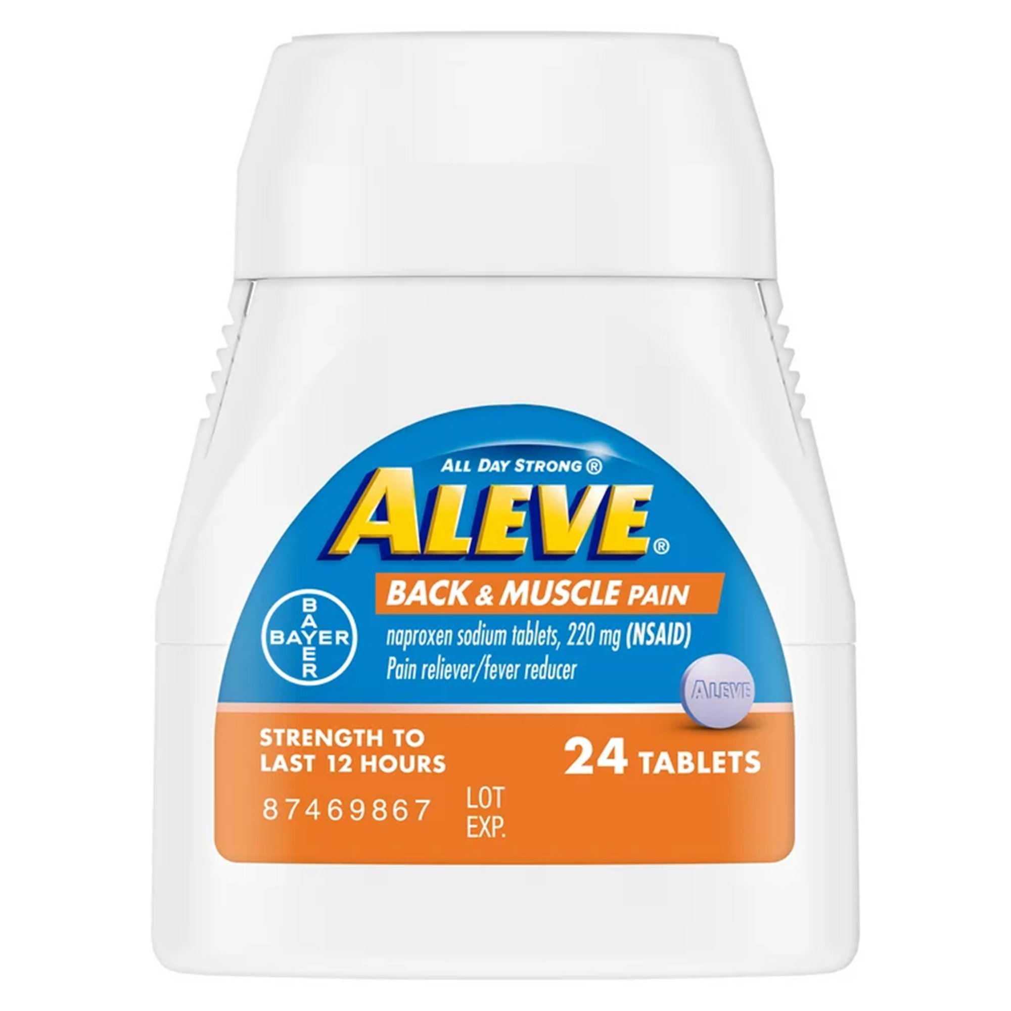 Bayer 00280609224 - Aleve Back & Muscle Pain Tablets - 1/Bottle