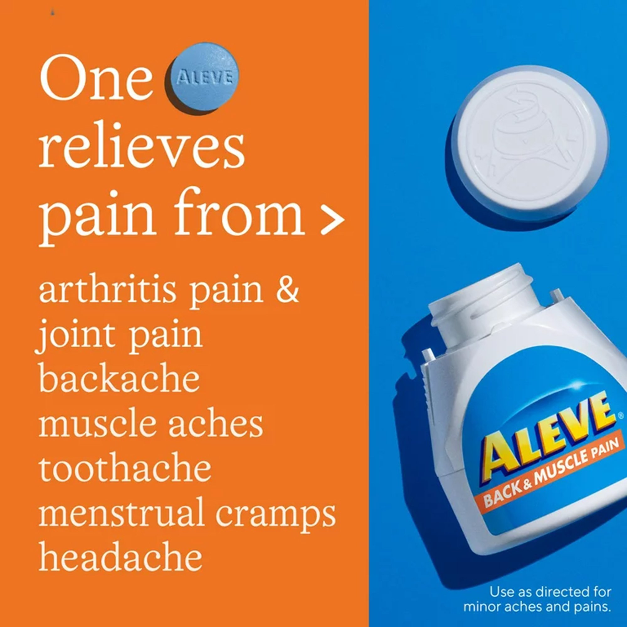 Bayer 00280609224 - Aleve Back & Muscle Pain Tablets - 1/Bottle