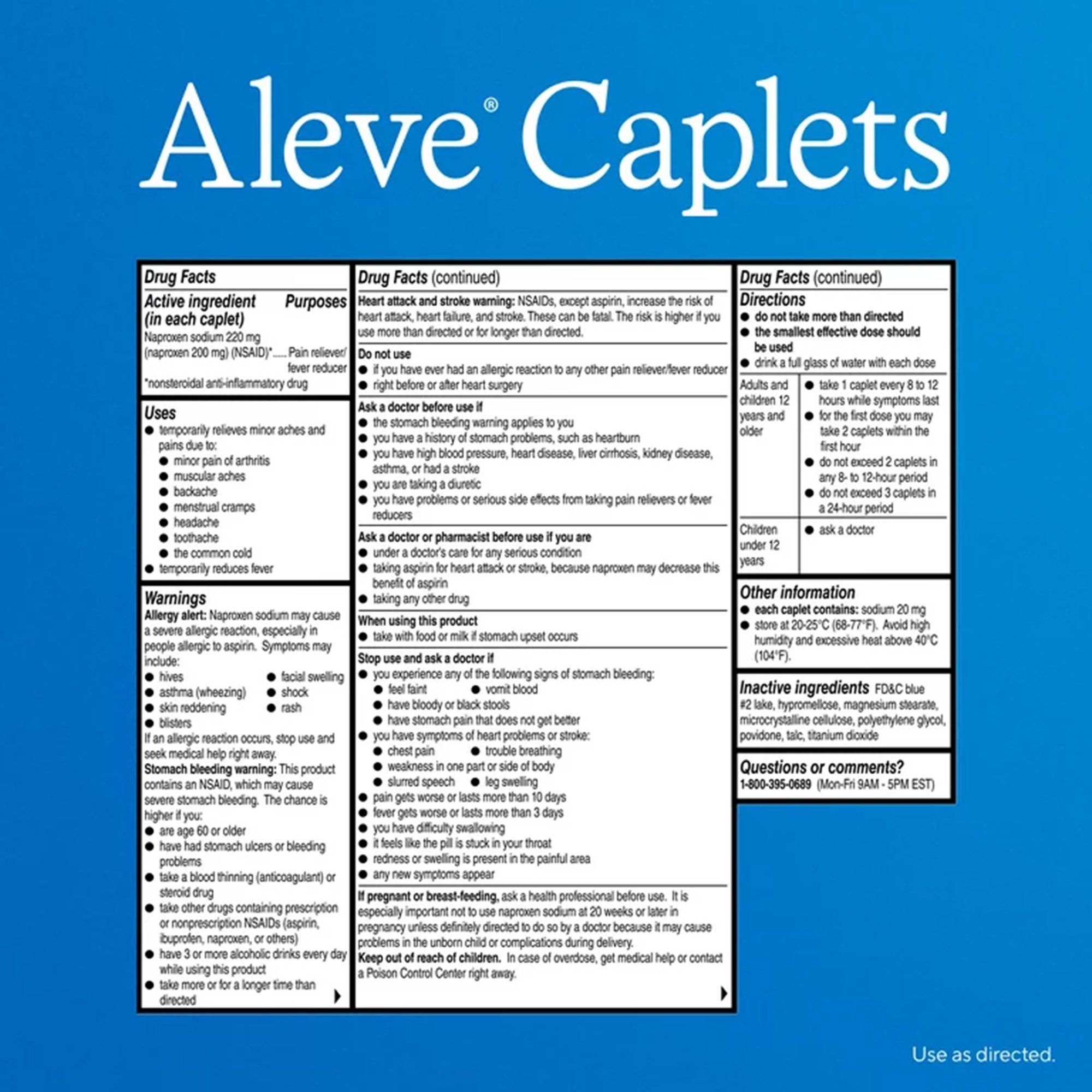 Bayer 00280600010 - Aleve® Naproxen Sodium Caplets - 1/Bottle