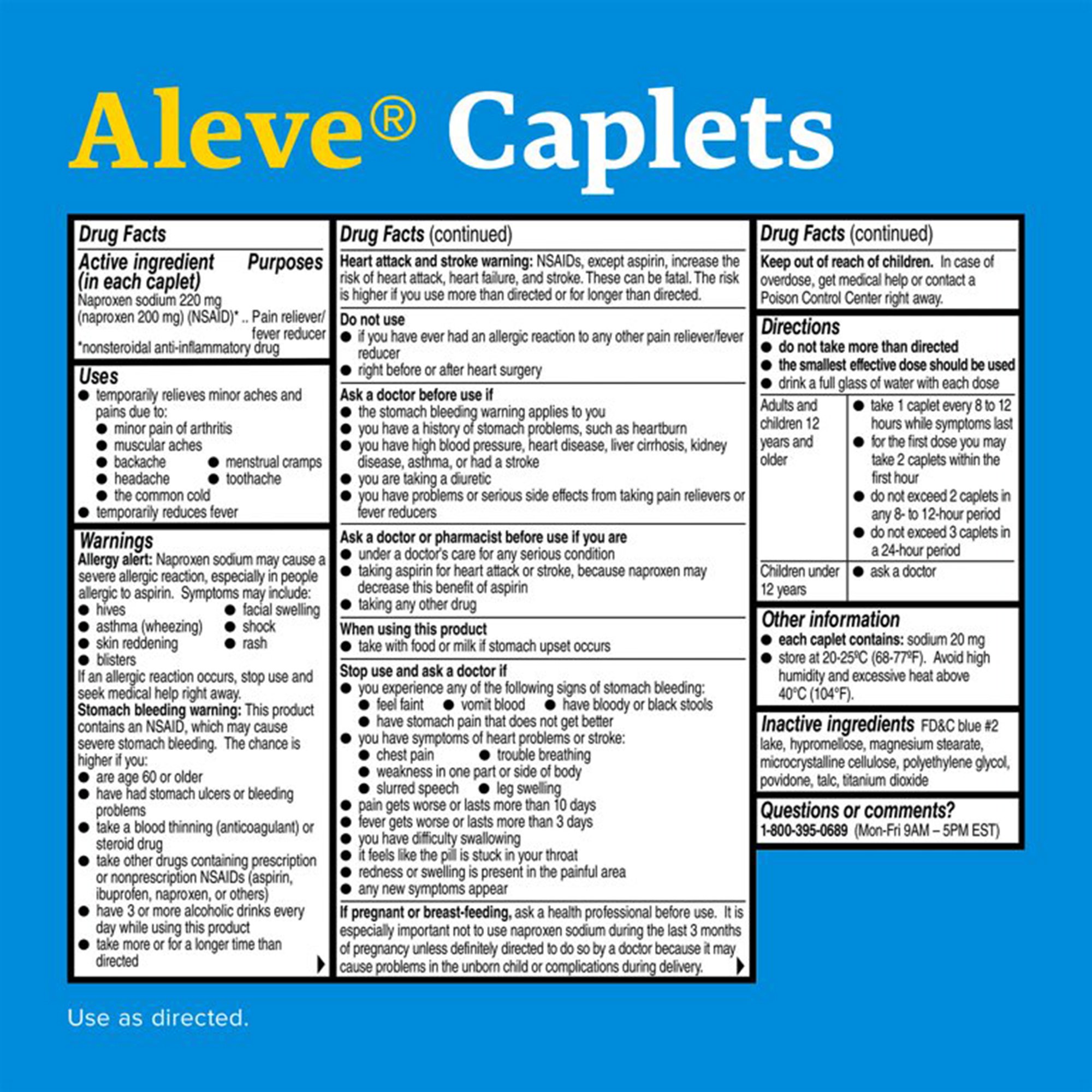 Bayer 00280605001 - Aleve Caplets with Easy Open Arthritis Cap - 1/Bottle