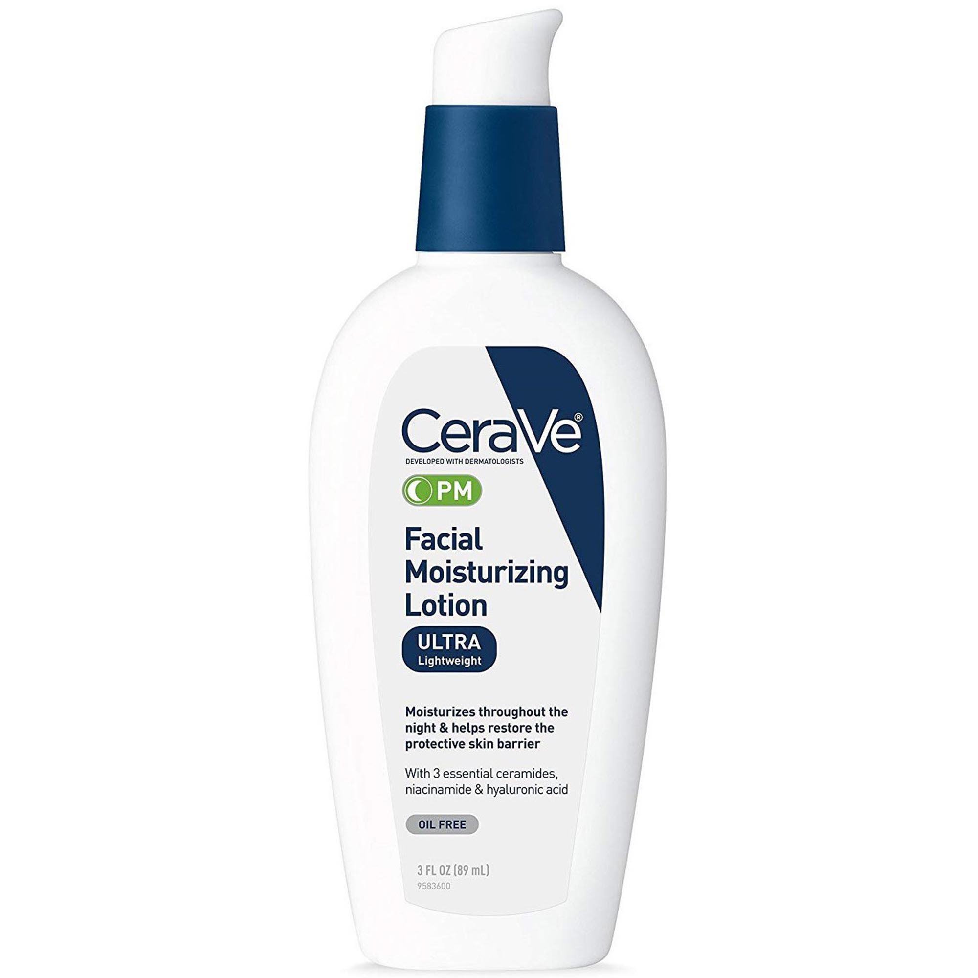 Loreal USA 60600053745 - CeraVe® Facial Moisturizing Lotion PM, Ultra Lightweight, 3-ounce Pump Bottle - 1/Each
