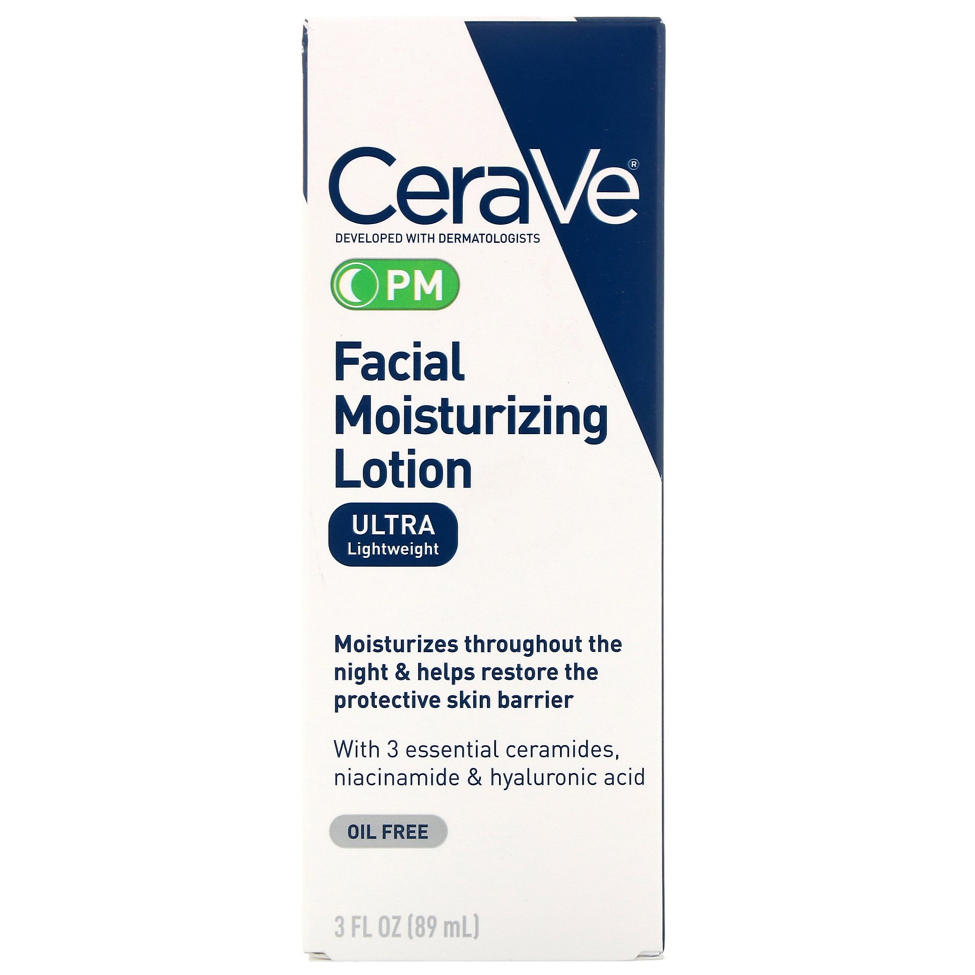 Loreal USA 60600053745 - CeraVe® Facial Moisturizing Lotion PM, Ultra Lightweight, 3-ounce Pump Bottle - 1/Each