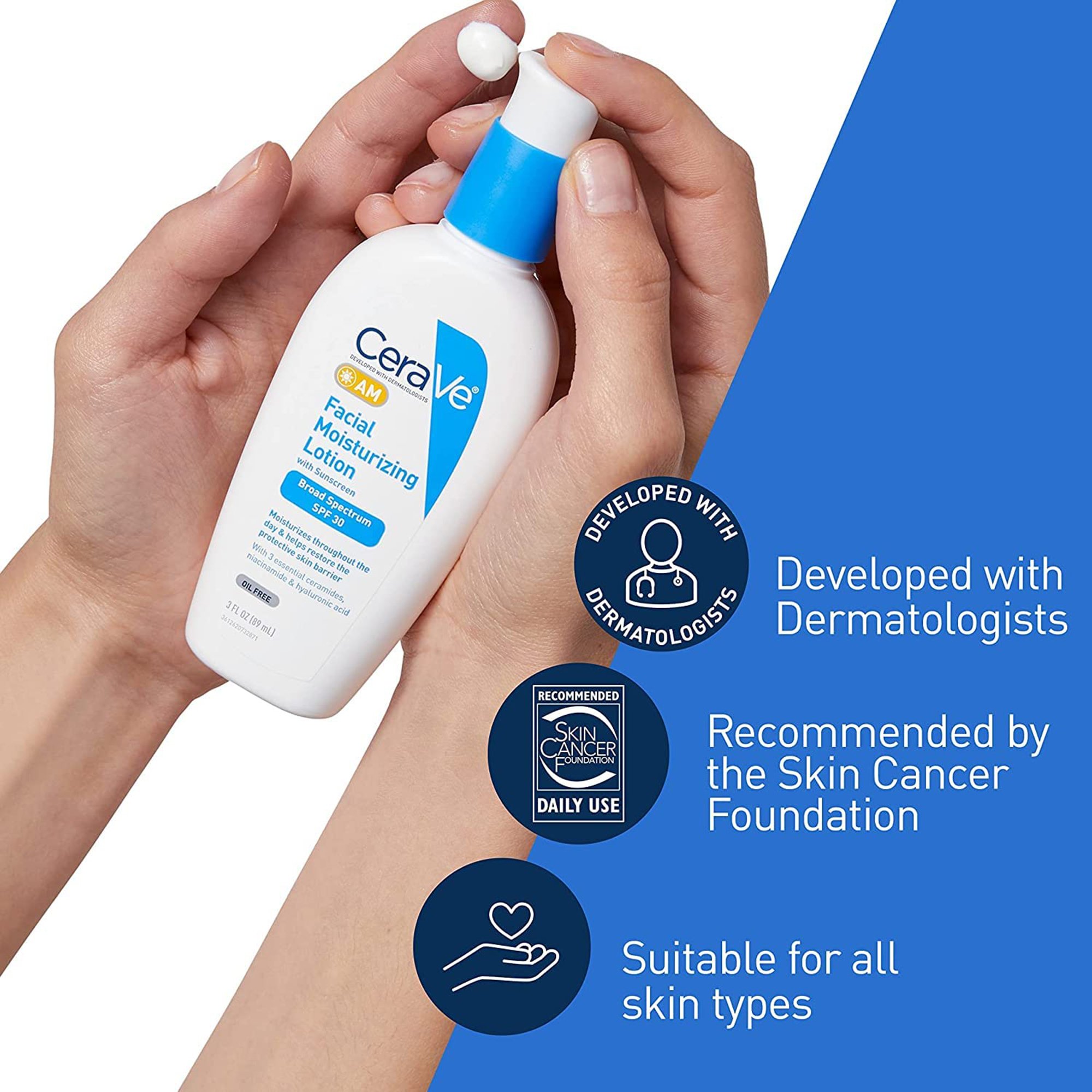 Loreal USA 60600053746 - CeraVe® AM Facial Moisturizing Lotion with Sunscreen - 1/Each