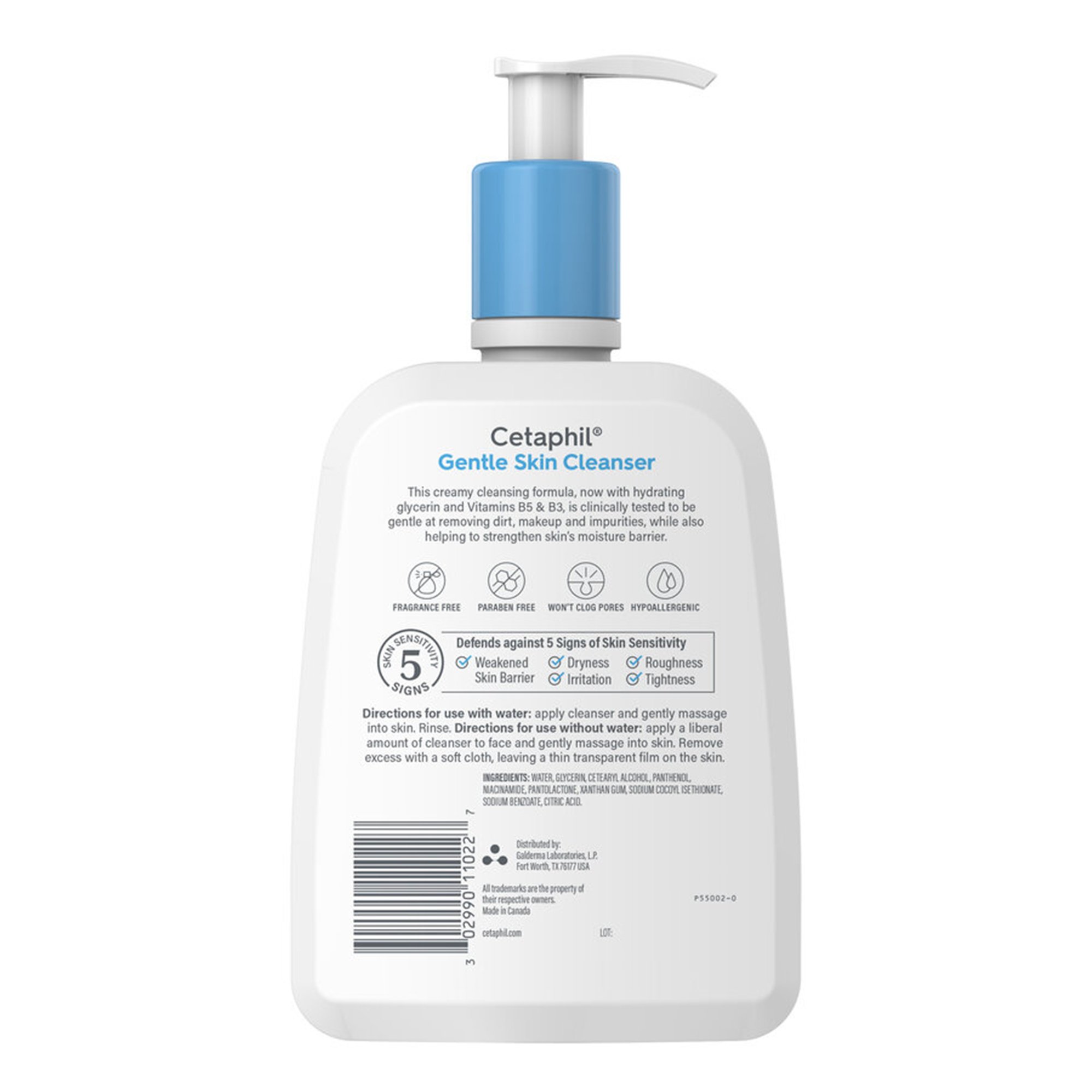 Galderma Laboratories 30299011022 - Cetaphil® Gentle Skin Cleanser Normal To Dry Skin Unscented, 16-oz Pump Bottle - 1/Each