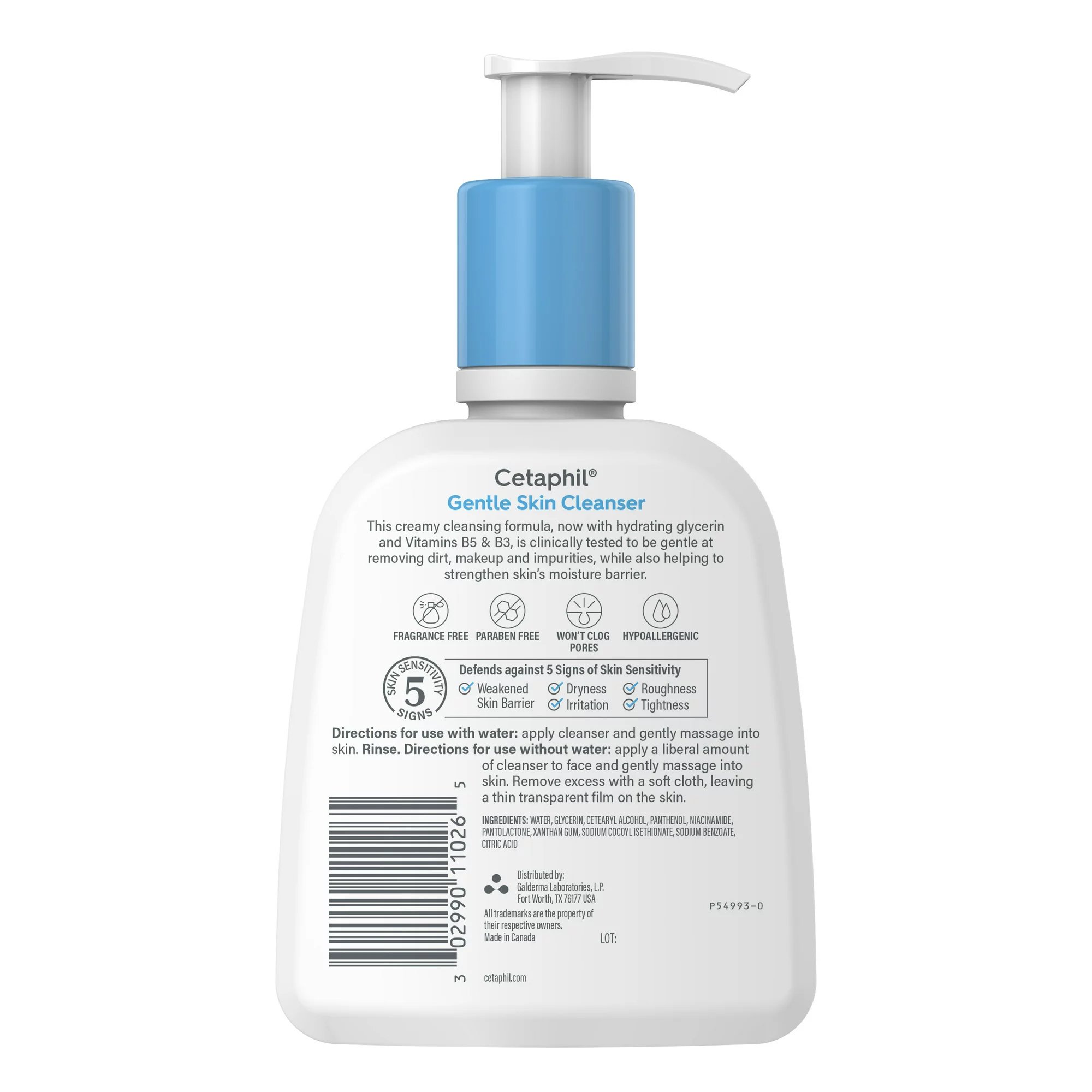 Galderma Laboratories 30299011026 - Cetaphil® Gentle Skin Cleanser Normal To Dry Skin Unscented, 8-ounce Pump Bottle - 1/Each