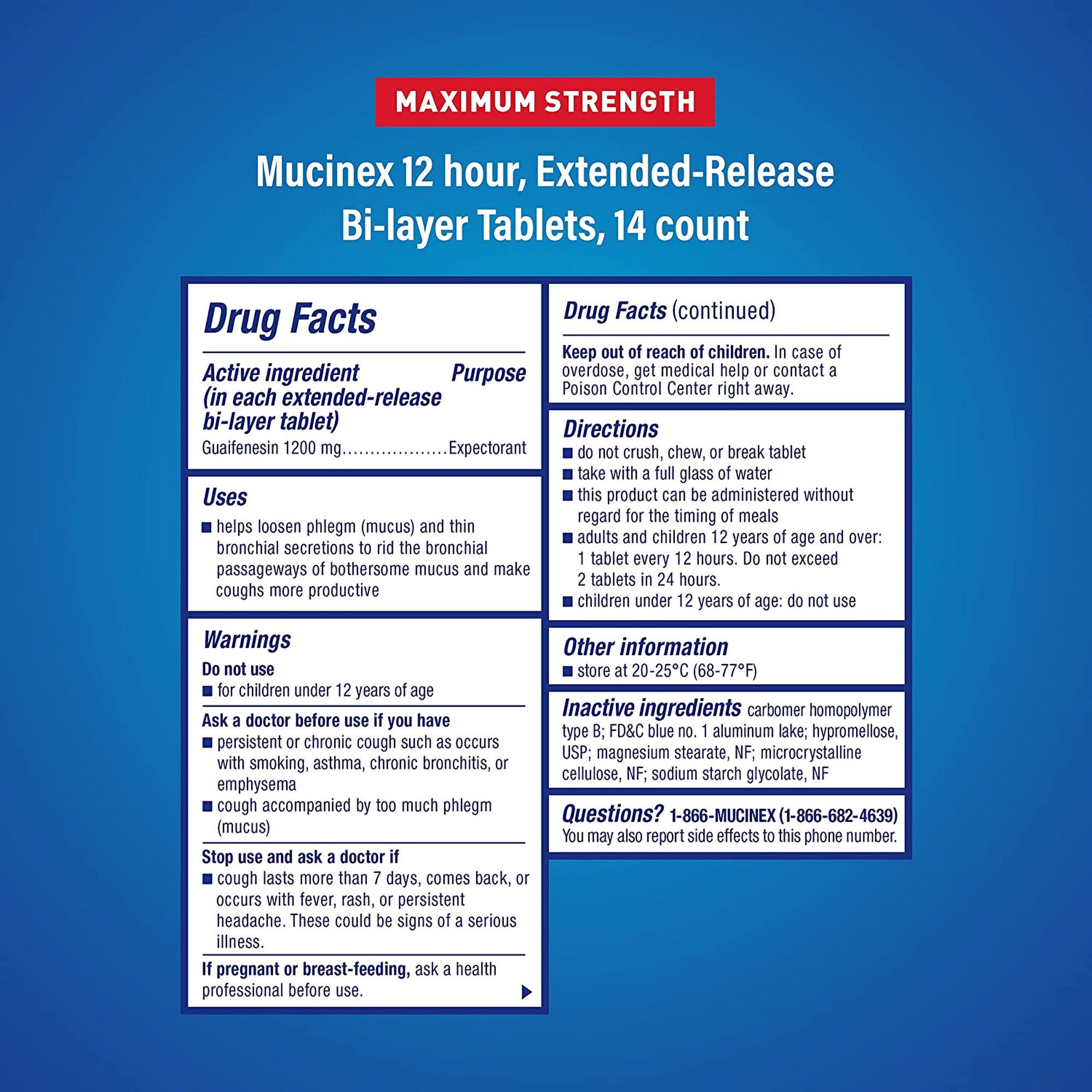 RB Health US LLC 63824002335 - Mucinex Expectorant Tablets Maximum Strength - 14/Carton