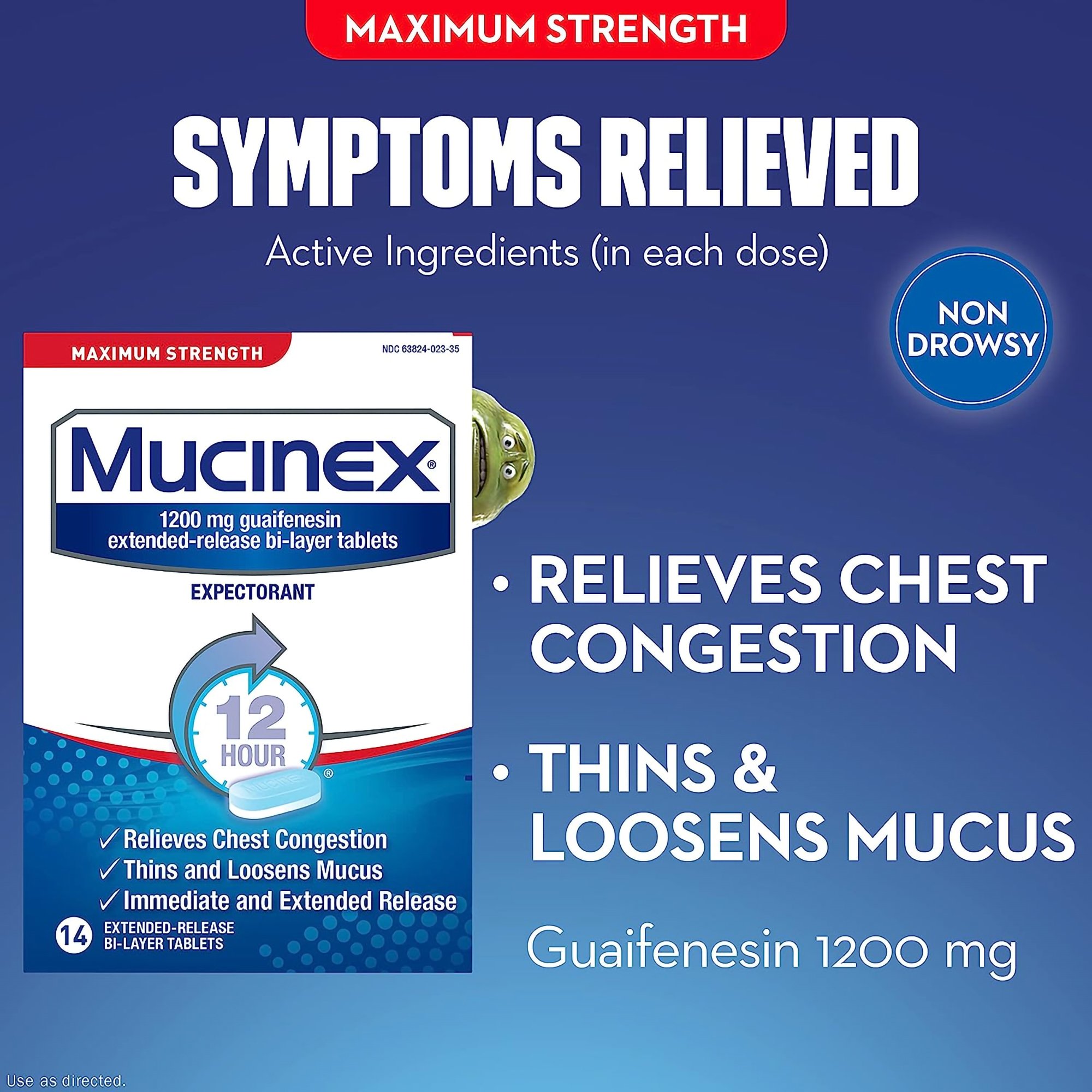 RB Health US LLC 63824002335 - Mucinex Expectorant Tablets Maximum Strength - 14/Carton