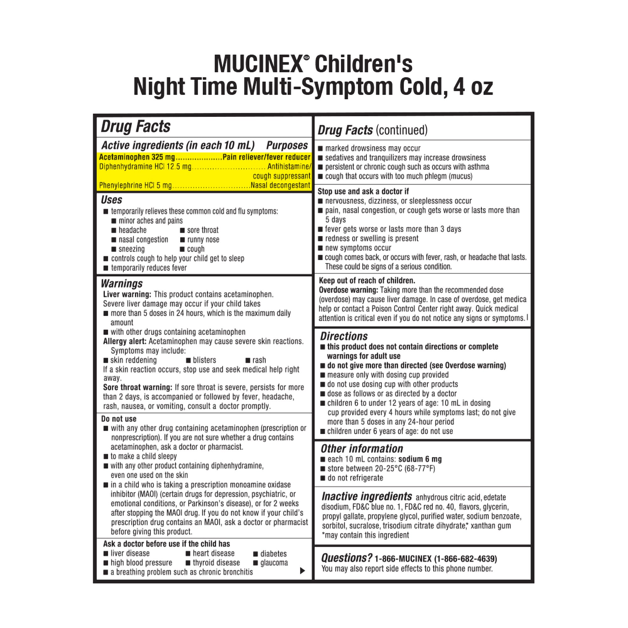 RB Health US LLC 36382460064 - Mucinex Children's Night Time Multi-Symptom Cold Liquid Very Berry Flavor - 1/Each