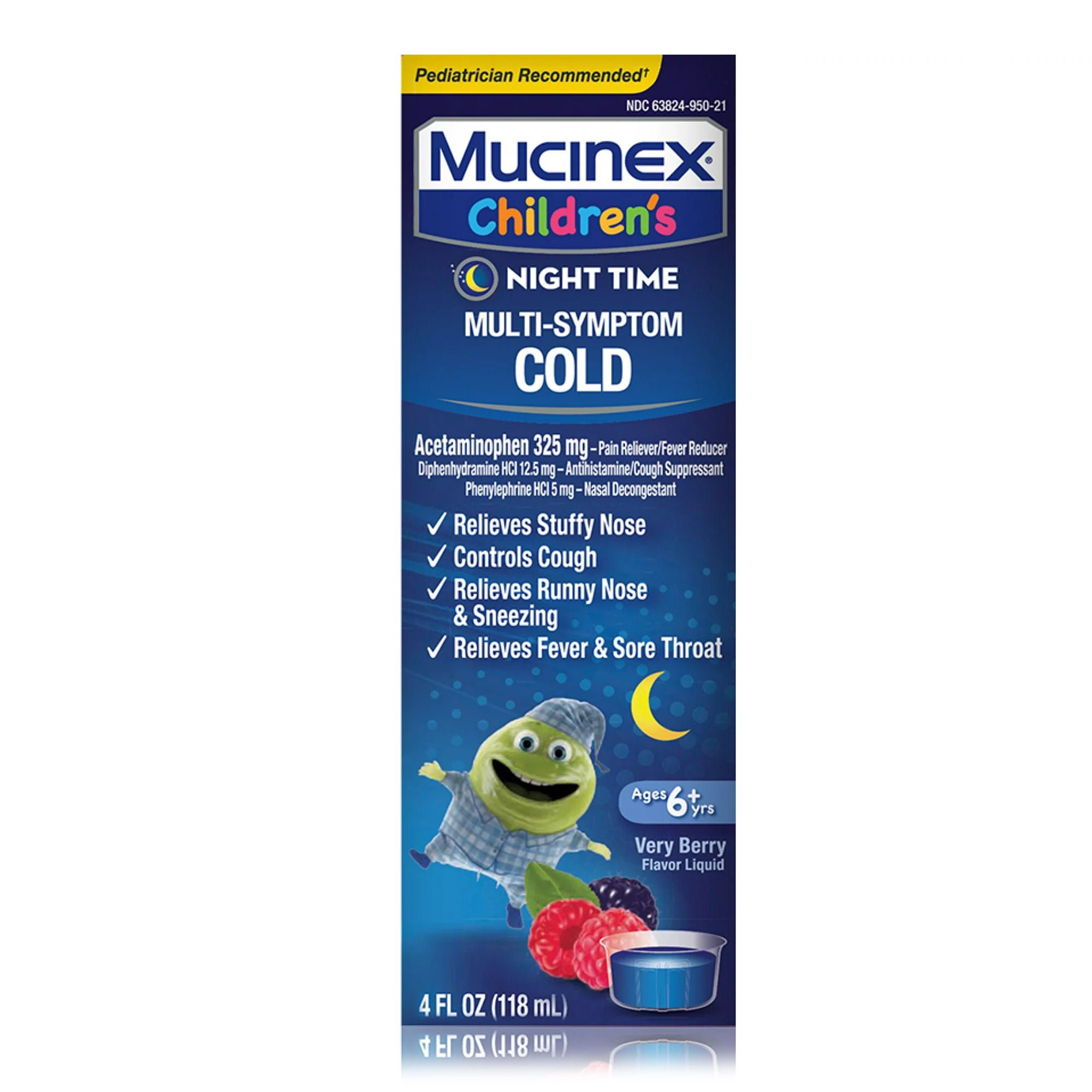 RB Health US LLC - 36382460064 Mucinex Children's Night Time Multi-Symptom Cold Liquid Very Berry Flavor