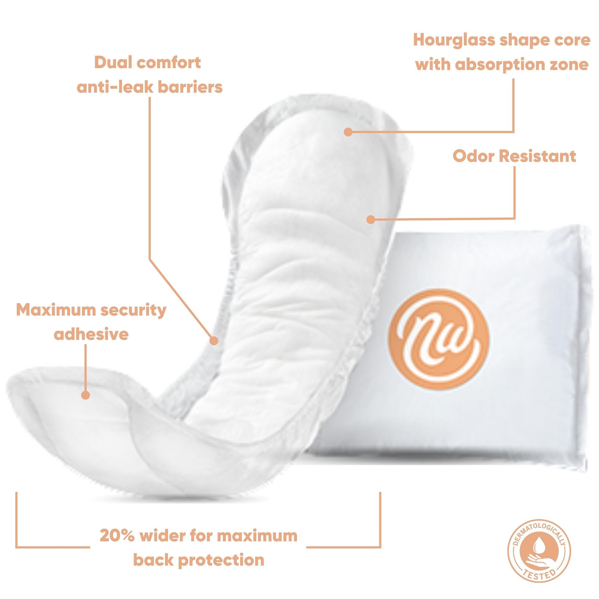 Valrico LLC 3390 - Nexwear Moderate Regular Bladder Control Pads - 30/Pack, 90/Case