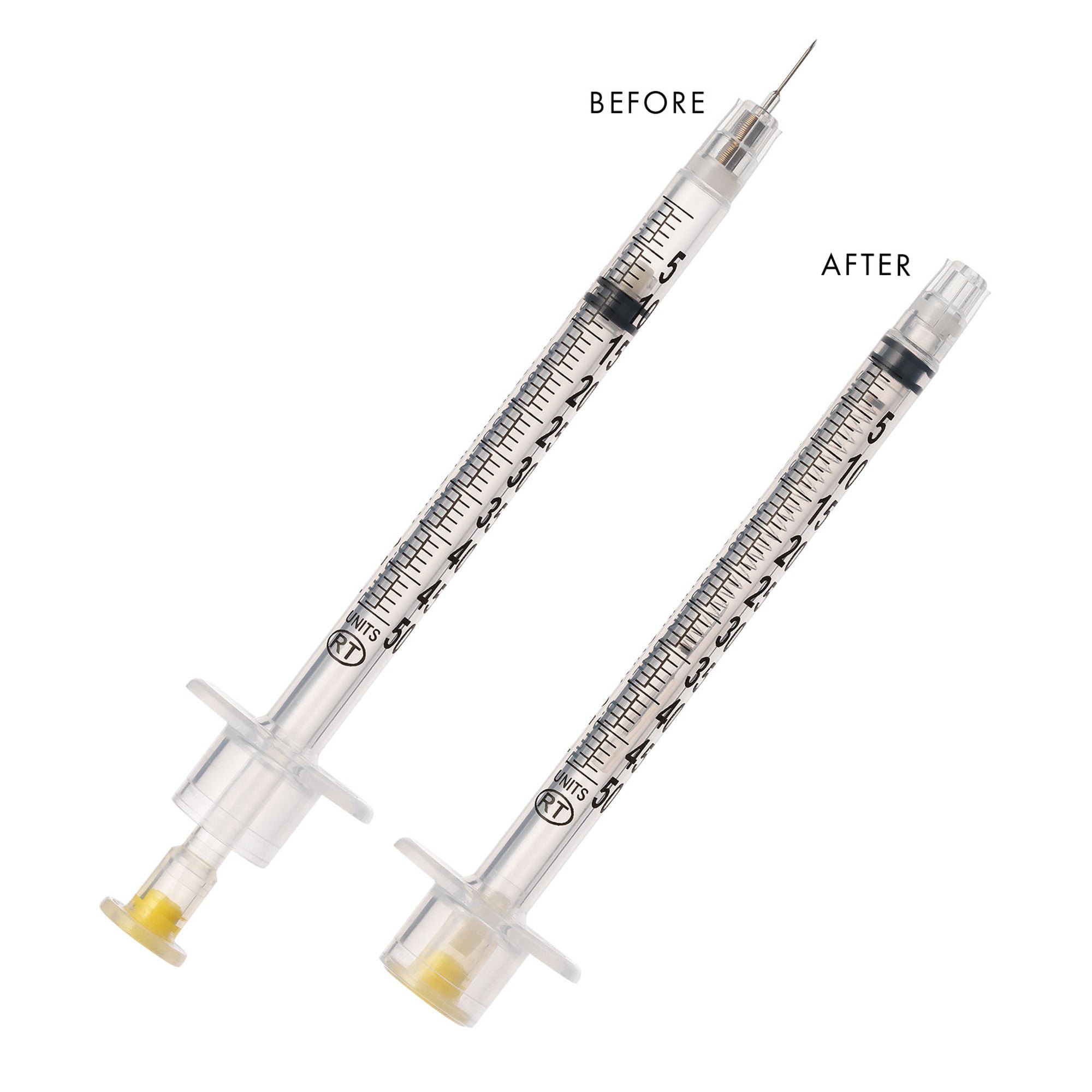 Retractable Technologies - 15391 Safety Insulin Syringe with Needle VanishPoint® 0.5 mL 3/16 Inch 30 Gauge Retractable Safety Needle Regular Wall