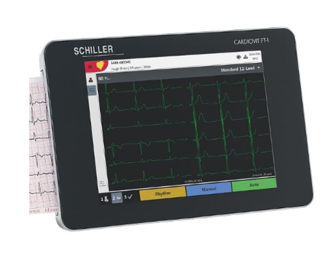 Schiller America - 0A.106000CTKIT2 Electrocardiograph Cardiovit® FT-1 Battery Operated Touch Screen Display Resting / Stress