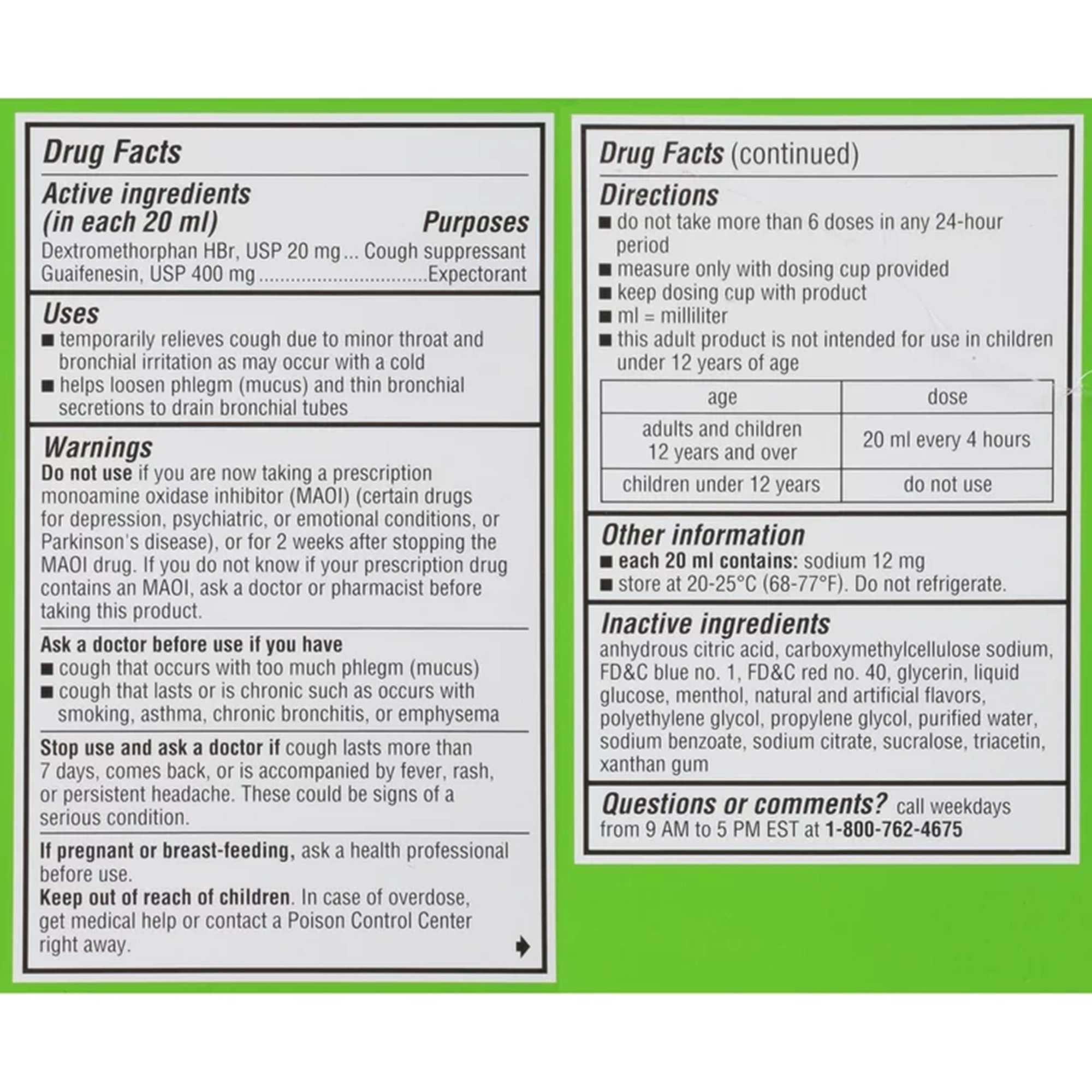 Glaxo Consumer Products 00031873918 - Robitussin Adult Cough + Chest Congestion DM Liquid Maximum Strength, 8 ounces - 1/Each
