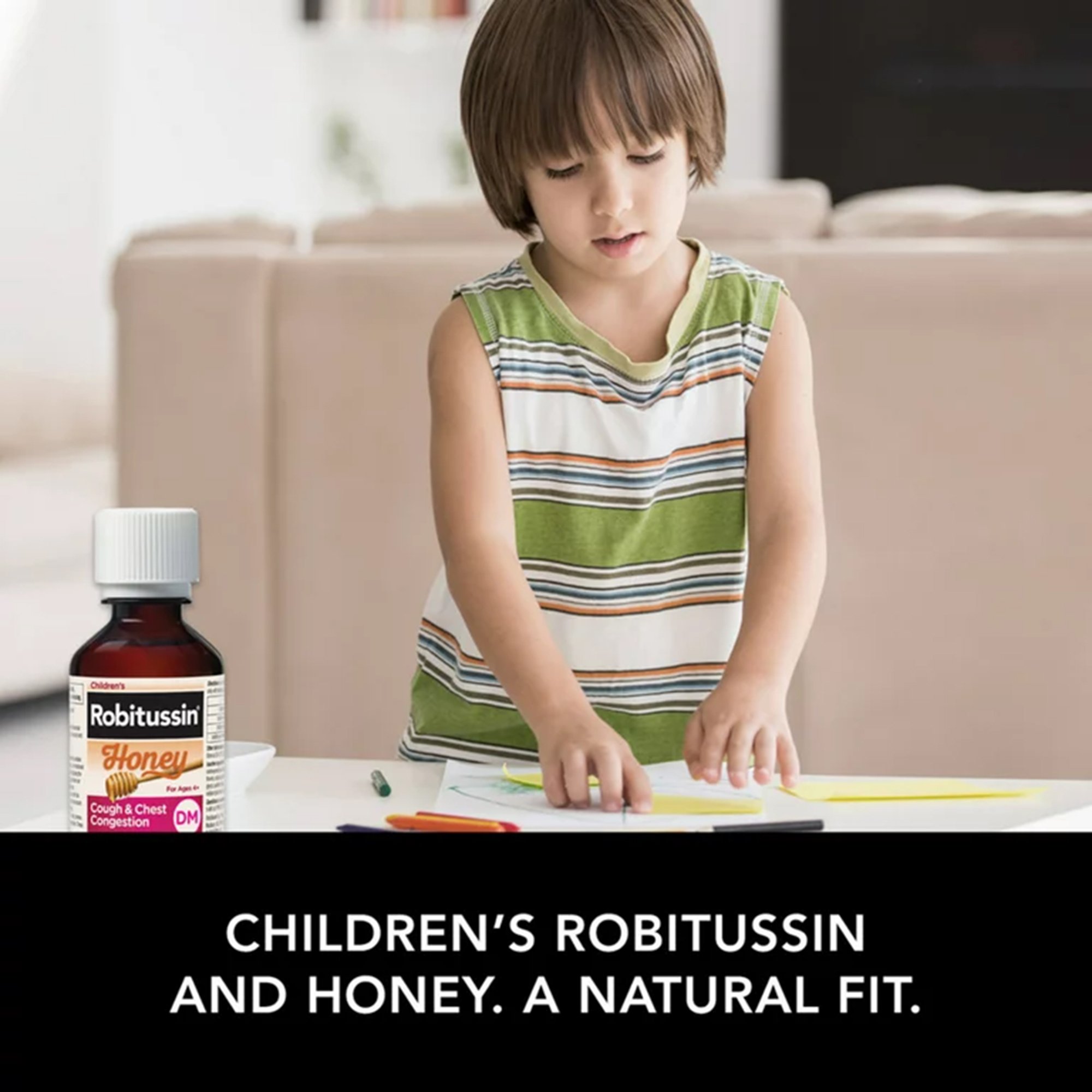 Glaxo Consumer Products 00031876012 - Robitussin Children's Honey Cough & Chest Congestion DM Liquid, 4-ounce bottle - 1/Each