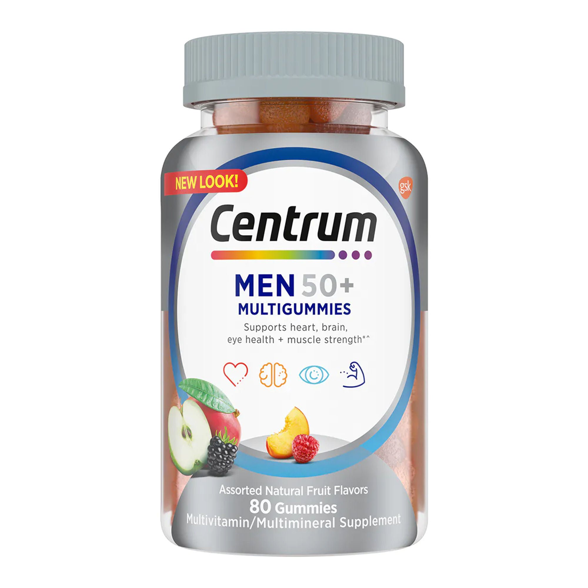 Glaxo Consumer Products - 30573128676 Centrum Men 50+ MultiGummies Assorted Natural Fruit Flavors