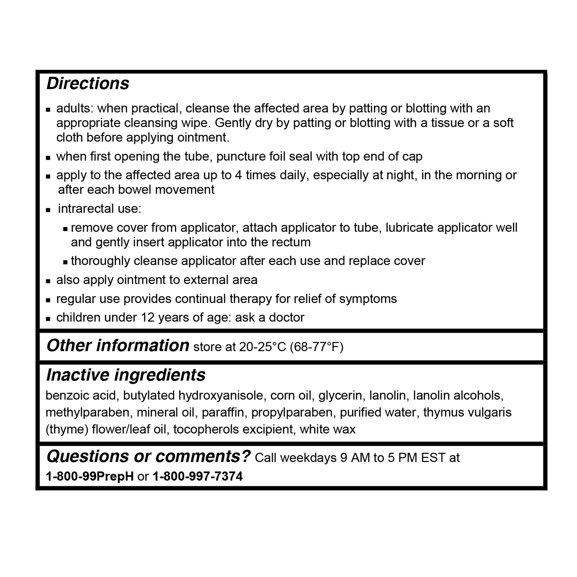 Glaxo Consumer Products 00573287193 - Preparation H Hemorrhoidal Ointment, 1-ounce tube - 1/Each