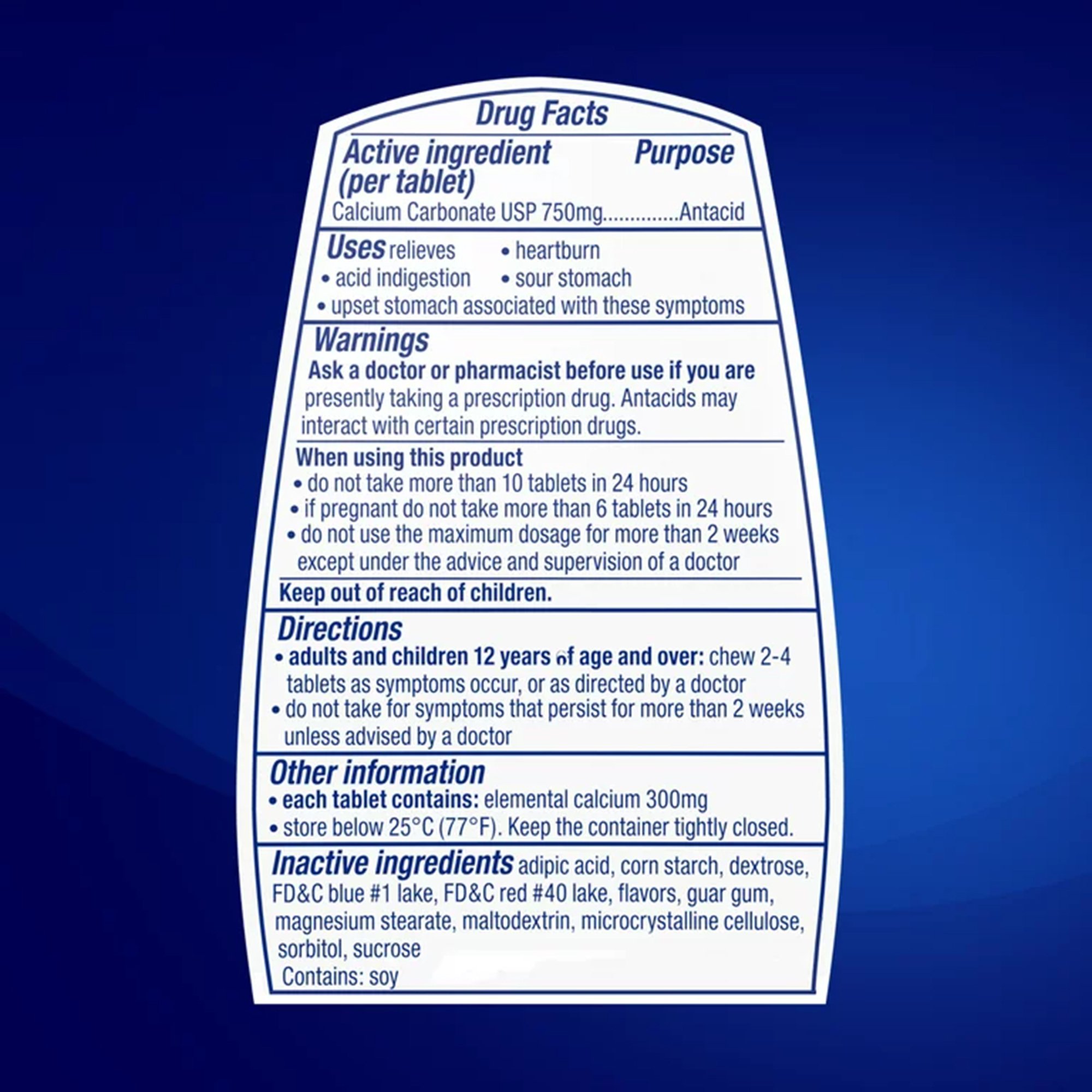 Glaxo Consumer Products 30766739287 - Tums Smoothies Extra Strength 750 Antacid Chewable Tablets, Assorted Fruit - 1/Bottle