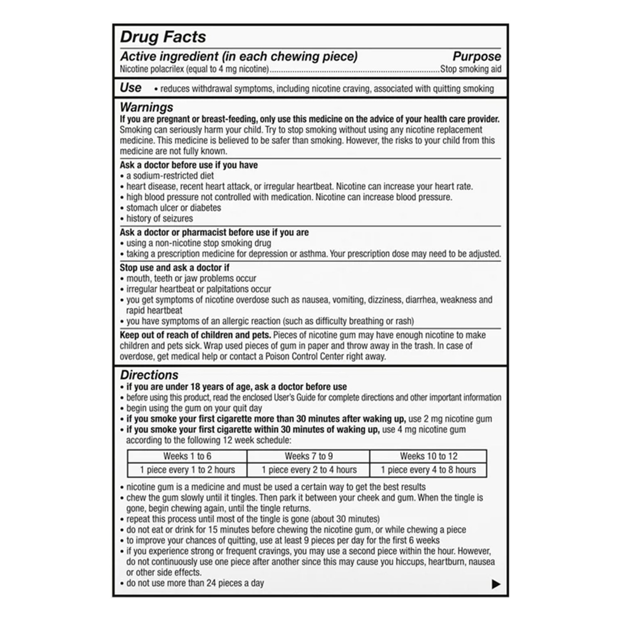 Glaxo Consumer Products 00135053302 - Nicorette Stop Smoking Aid Gum 4 mg Spearmint Burst with a Hint of Chamomile - 100/Carton