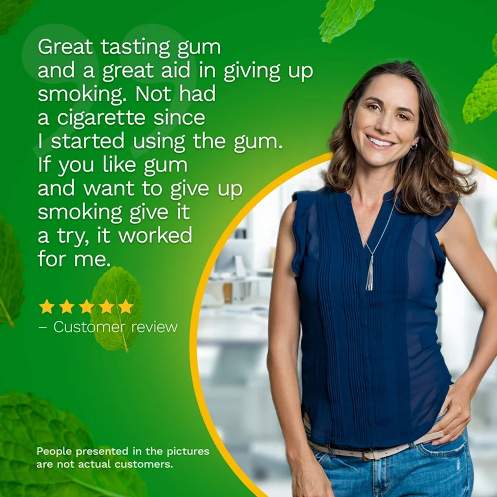 Glaxo Consumer Products 00135053302 - Nicorette Stop Smoking Aid Gum 4 mg Spearmint Burst with a Hint of Chamomile - 100/Carton