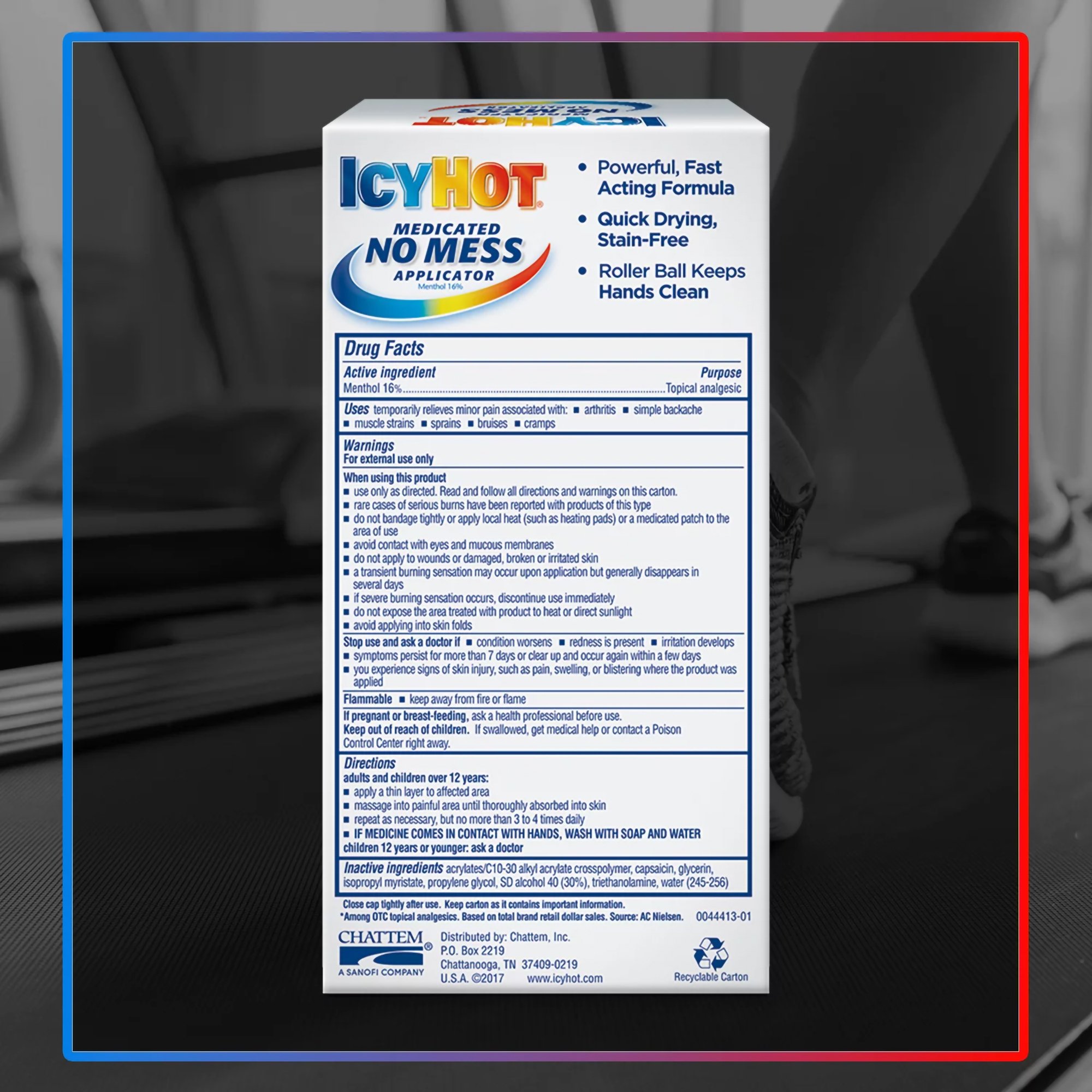 Sanofi 04116700910 - Icy Hot Original No Mess Applicator Pain Relief Roll-On - 1/Each