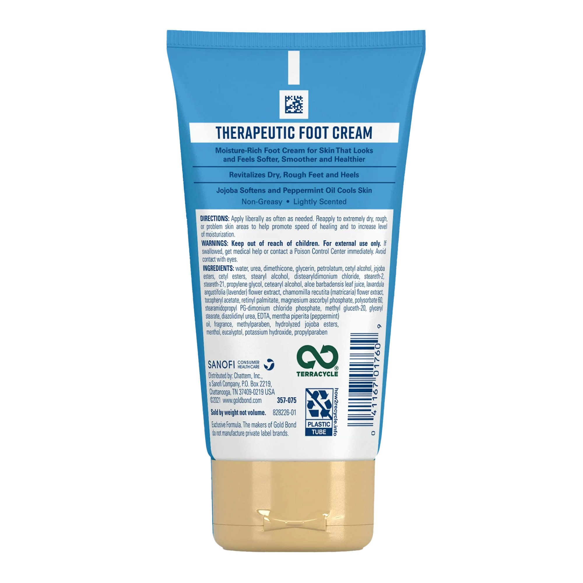 Sanofi 04116701760 - Gold Bond® Therapeutic Foot Cream for Dry to Extra Dry Feet, 4-ounce Tube - 1/Each