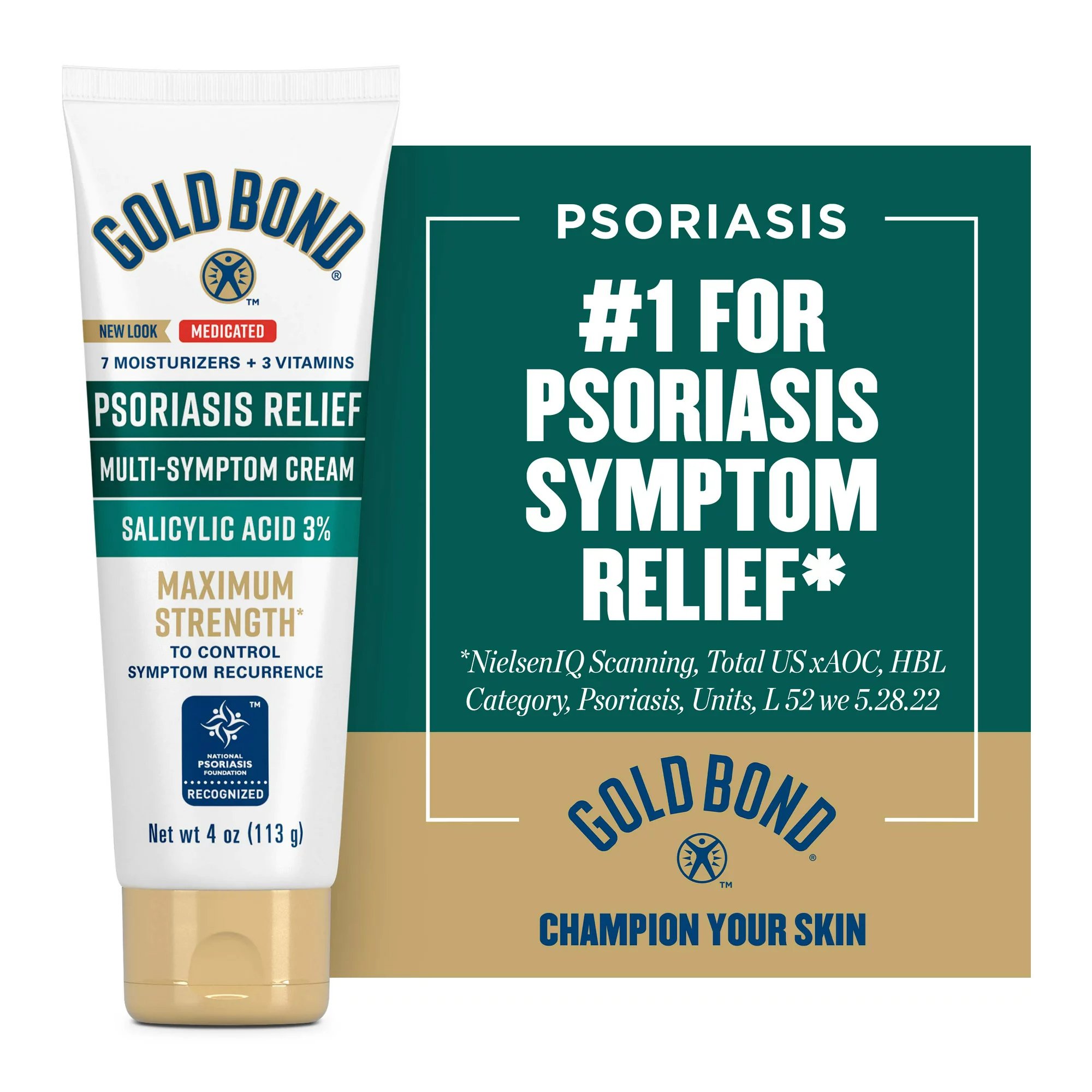Sanofi 04116704125 - Gold Bond® Medicated Psoriasis Relief 3% Salicylic Acid Multi-Symptom Cream - 1/Each