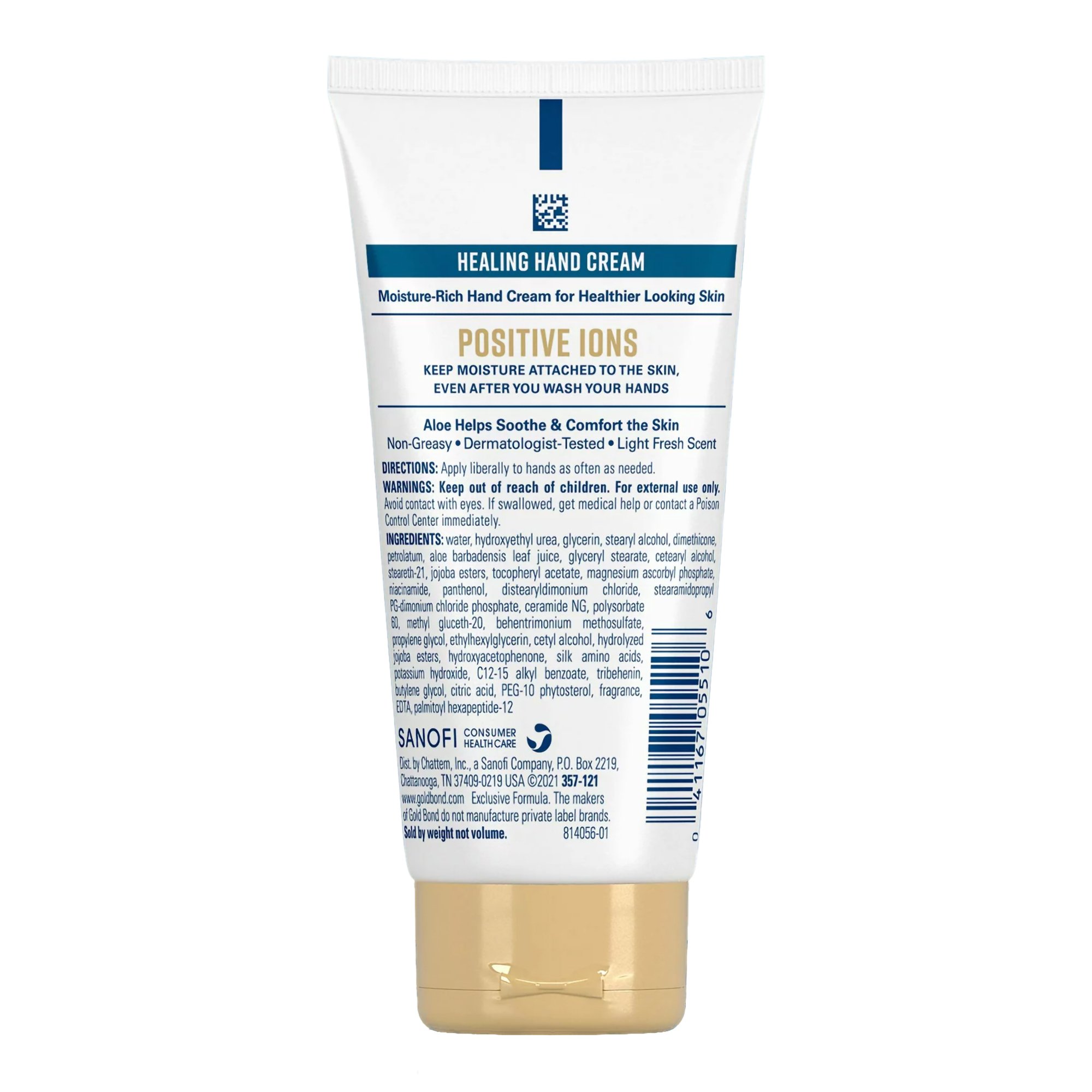 Sanofi 04116705510 - Gold Bond® Healing Hand Cream with Aloe for Dry to Extra Dry Skin, 3-ounce Tube - 1/Each