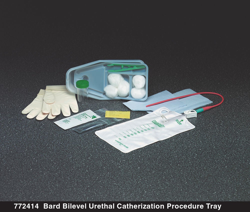 Bard - 772415 Intermittent Catheter Tray Bard® Bilevel Urethral 15 Fr. Without Balloon Red Rubber