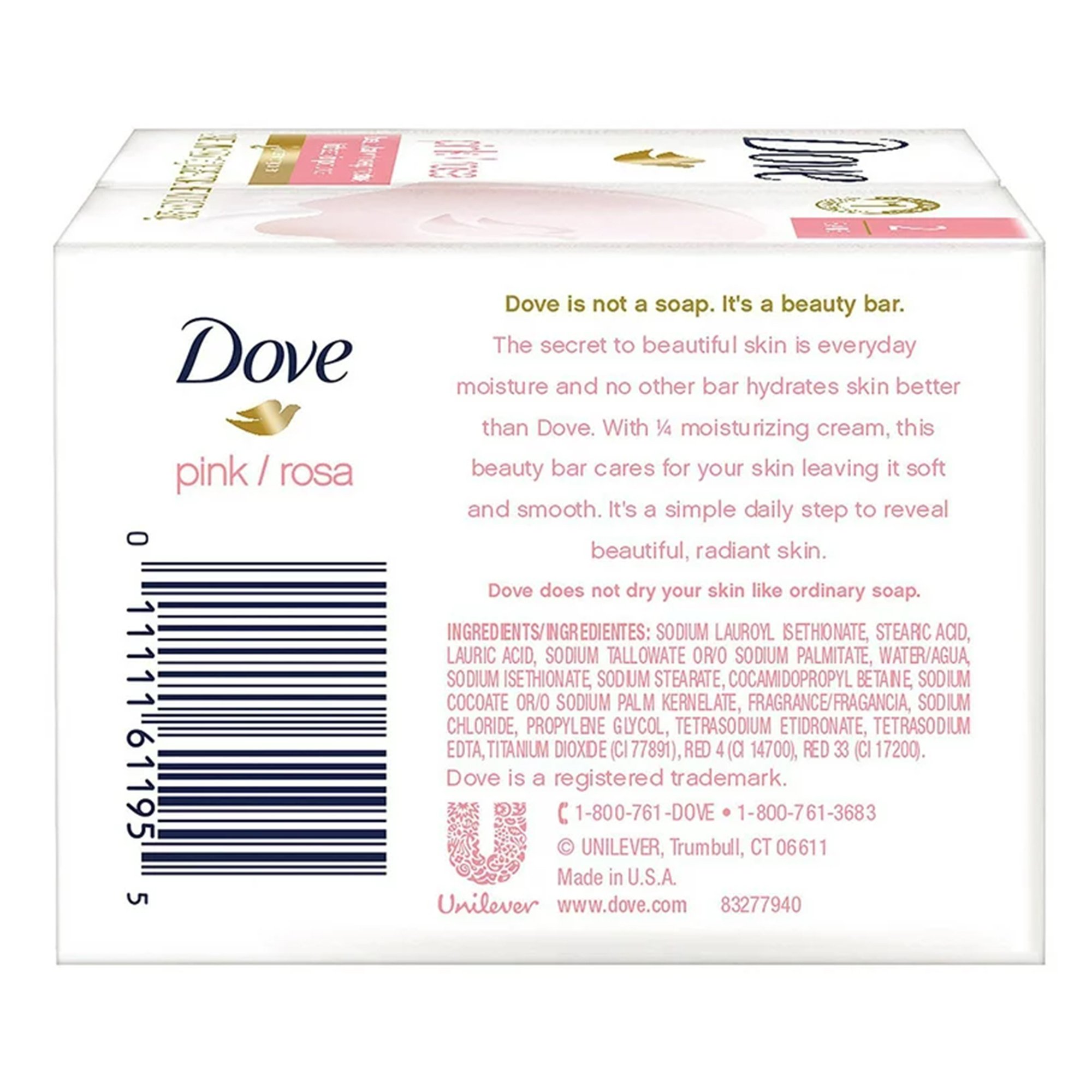 Dot Foods 01111161195 - Dove Beauty Bars Pink - 1/Pack