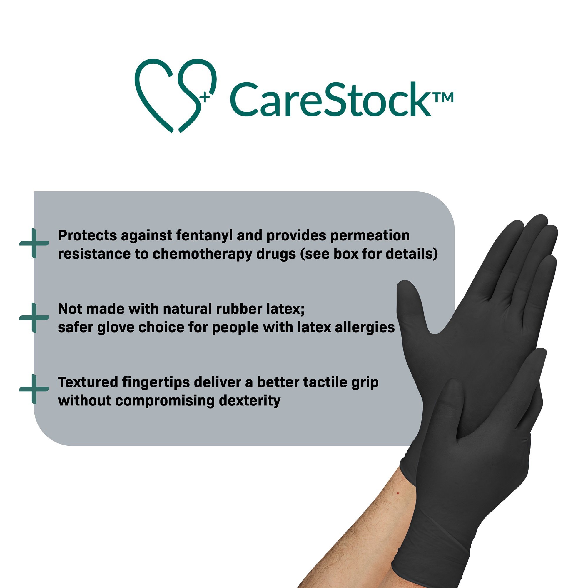 CareStock CS2778 - CareStock™ Nitrile Exam Glove, Extra Large, Black - 230/Box, 2300/Case