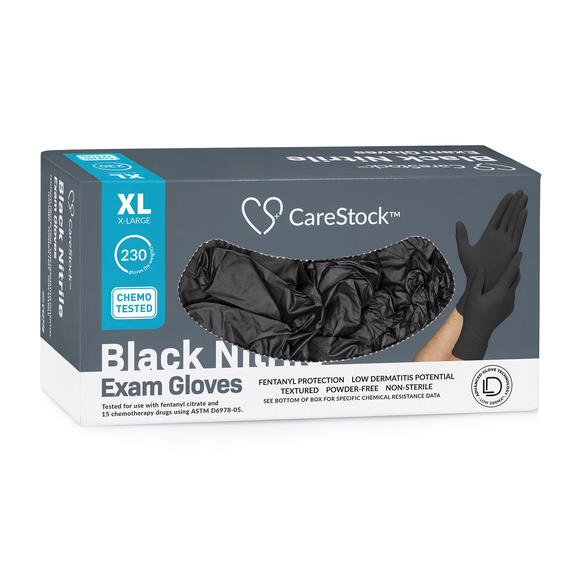 CareStock CS2778 - CareStock™ Nitrile Exam Glove, Extra Large, Black - 230/Box, 2300/Case