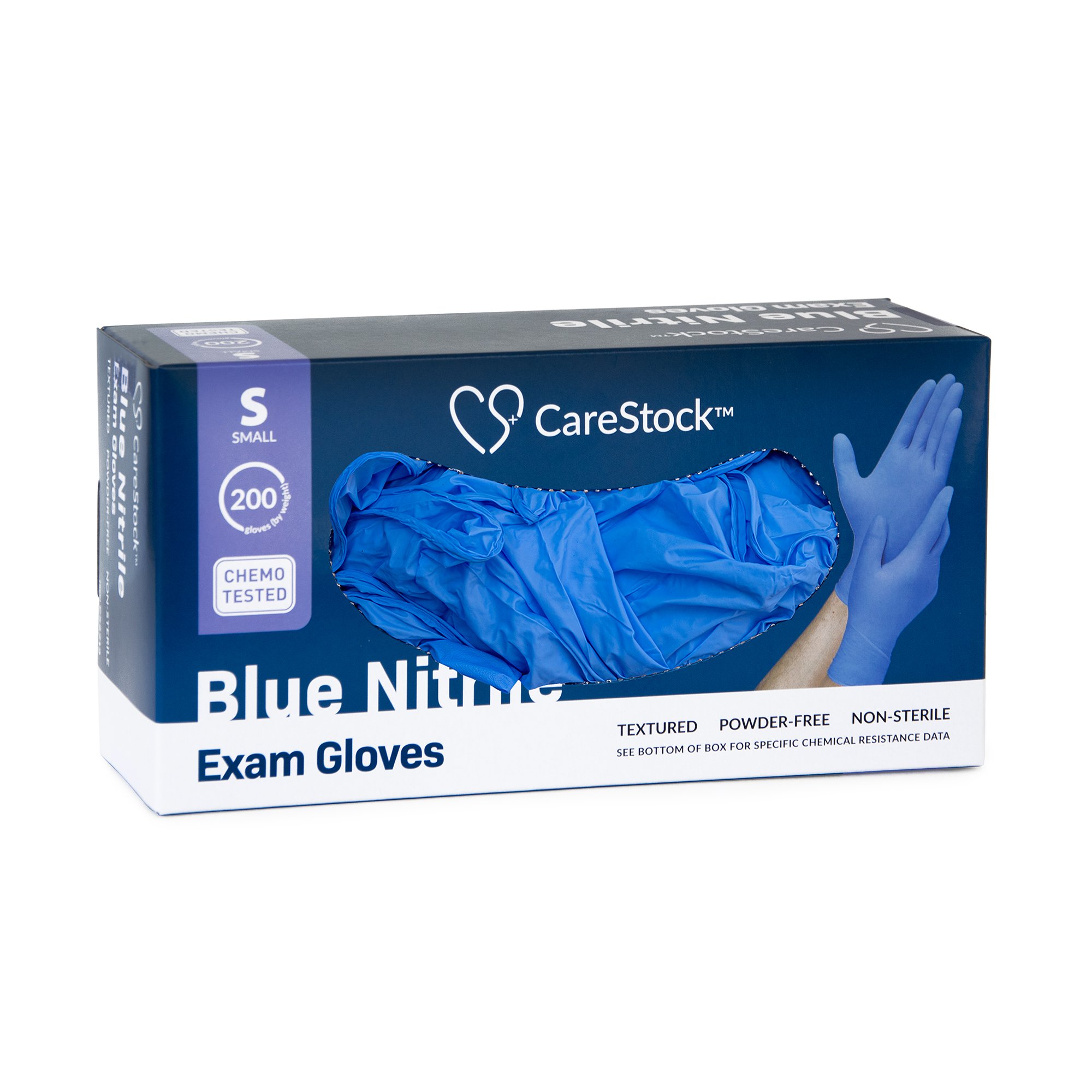 CareStock CS2712 - CareStock™ Nitrile Exam Glove, Small, Blue - 200/Box, 2000/Case