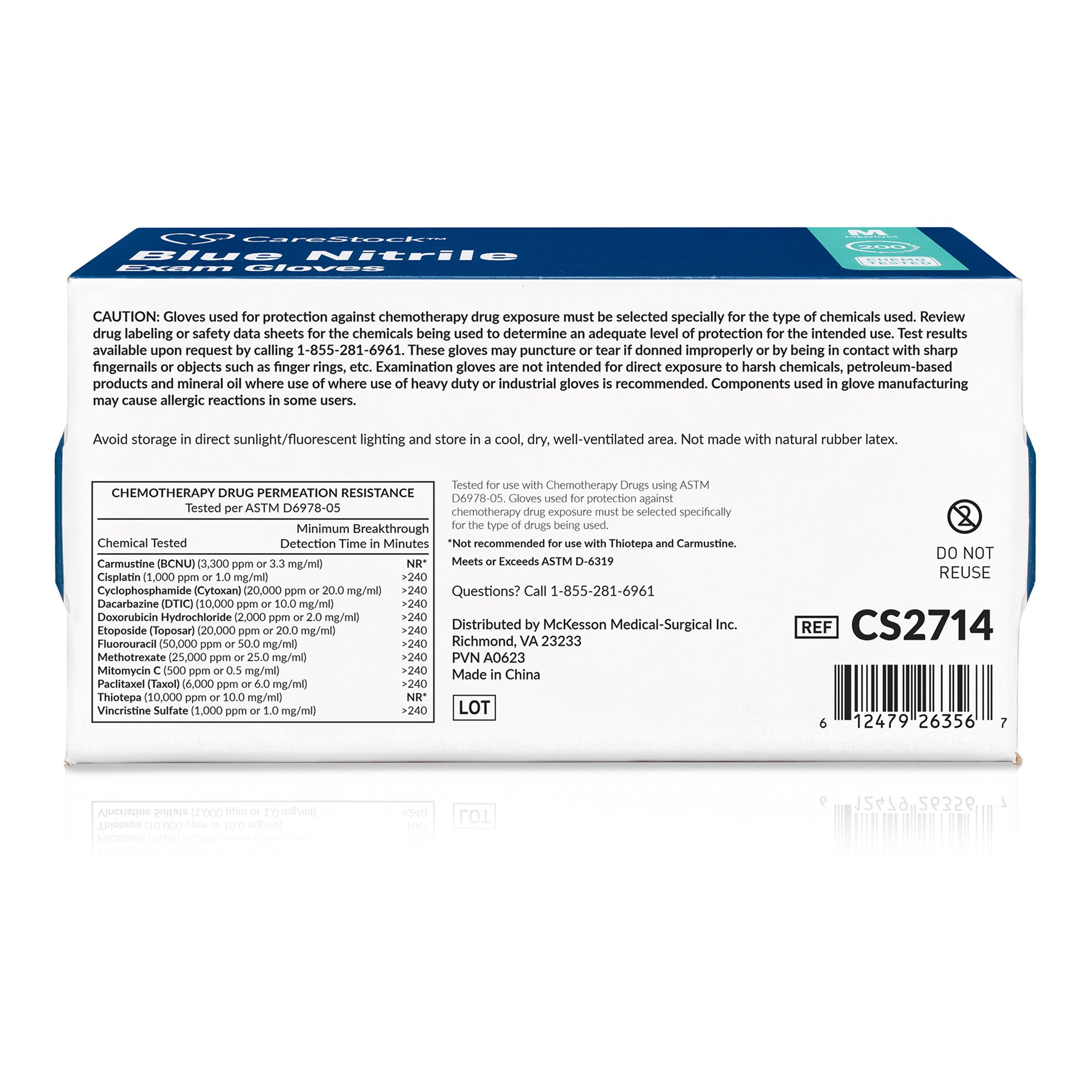 CareStock CS2714 - CareStock™ Nitrile Exam Glove, Medium, Blue - 200/Box, 2000/Case