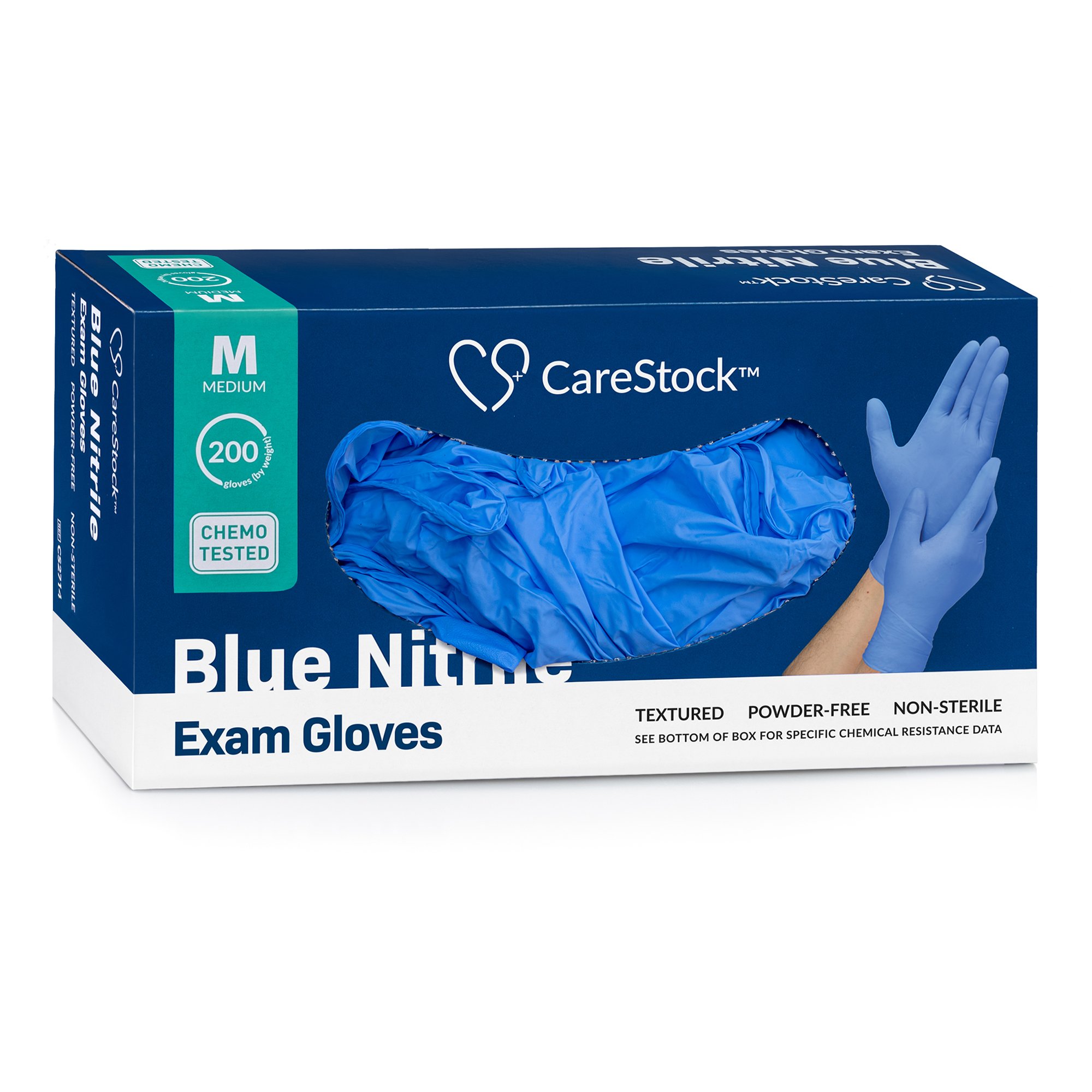 CareStock CS2714 - CareStock™ Nitrile Exam Glove, Medium, Blue - 200/Box, 2000/Case