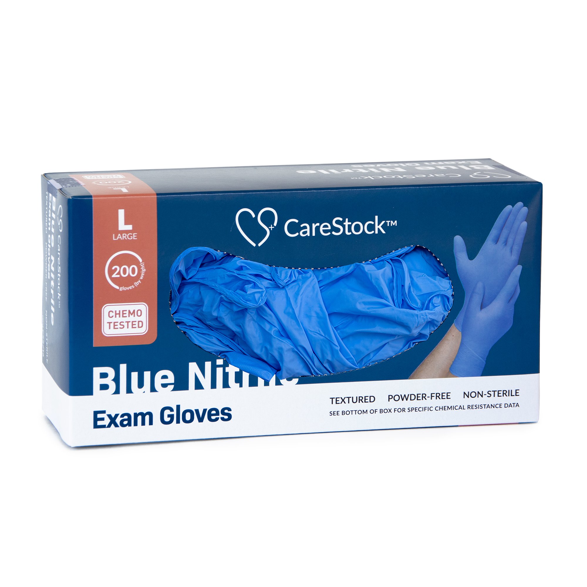 CareStock CS2716 - CareStock™ Nitrile Exam Glove, Large, Blue - 200/Box, 2000/Case