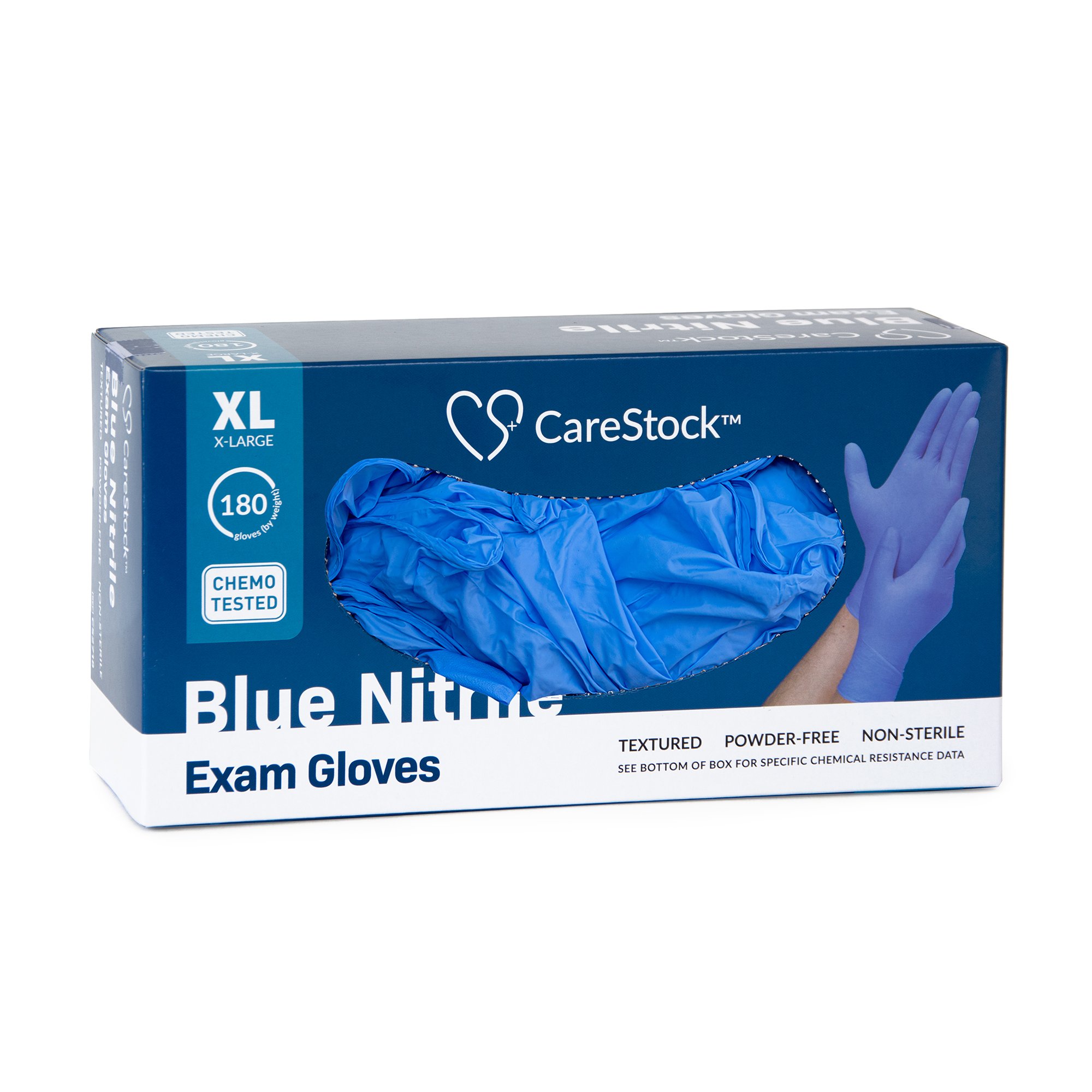 CareStock CS2718 - CareStock™ Nitrile Exam Glove, Extra Large, Blue - 180/Box, 1800/Case
