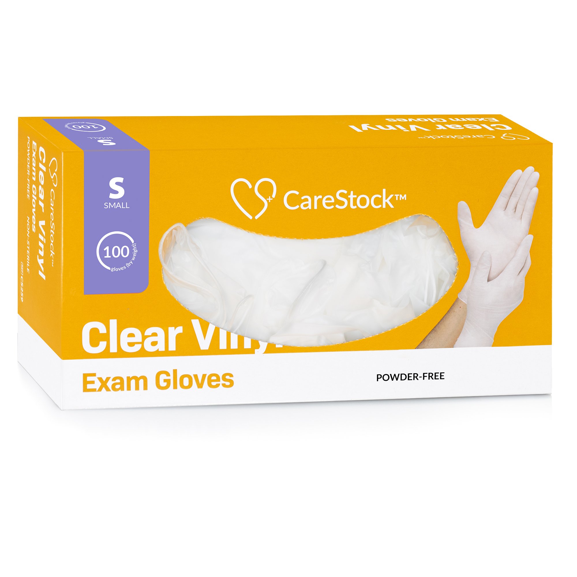 CareStock CS2592 - CareStock™ Vinyl Exam Glove, Small, Ivory - 100/Box, 1000/Case