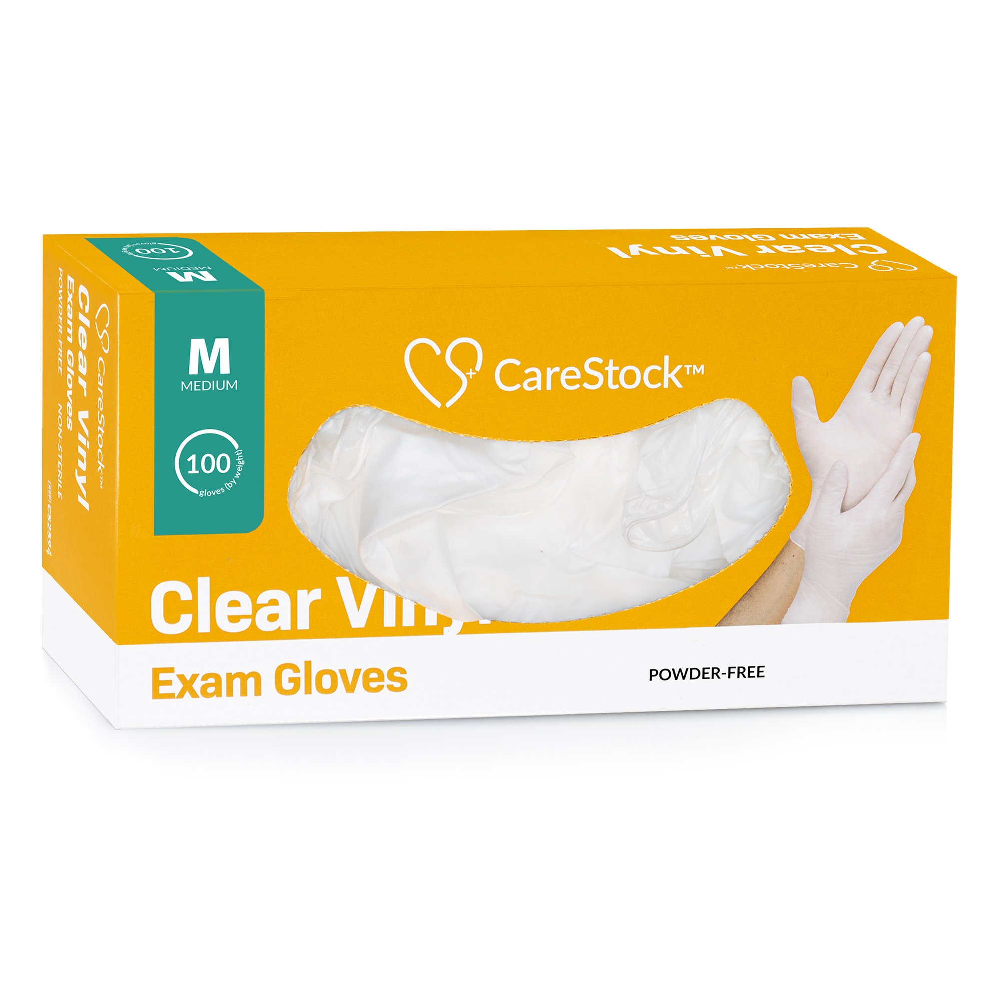 CareStock CS2594 - CareStock™ Vinyl Exam Glove, Medium, Ivory - 100/Box, 1000/Case