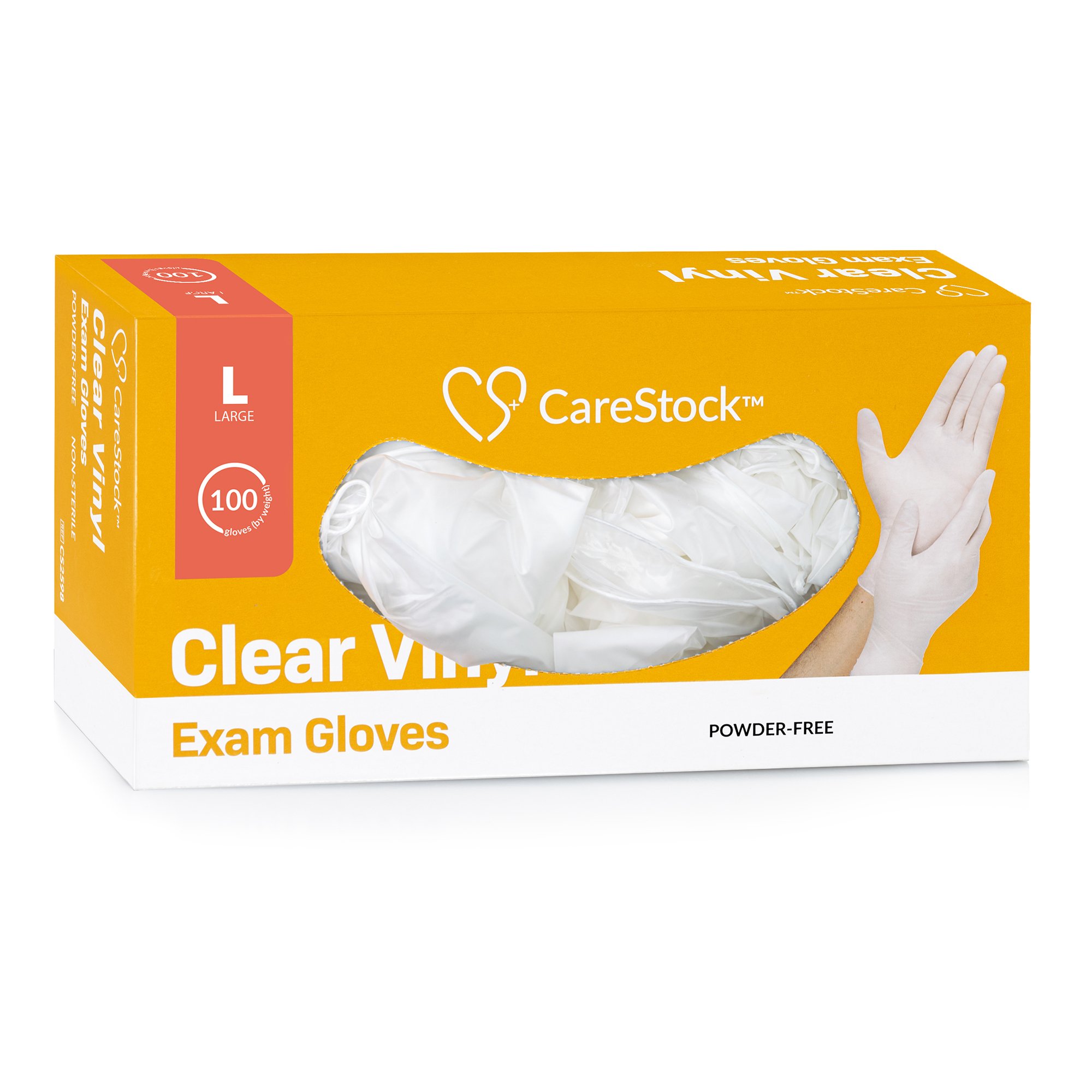 CareStock CS2596 - CareStock™ Vinyl Exam Glove, Large, Ivory - 100/Box, 1000/Case