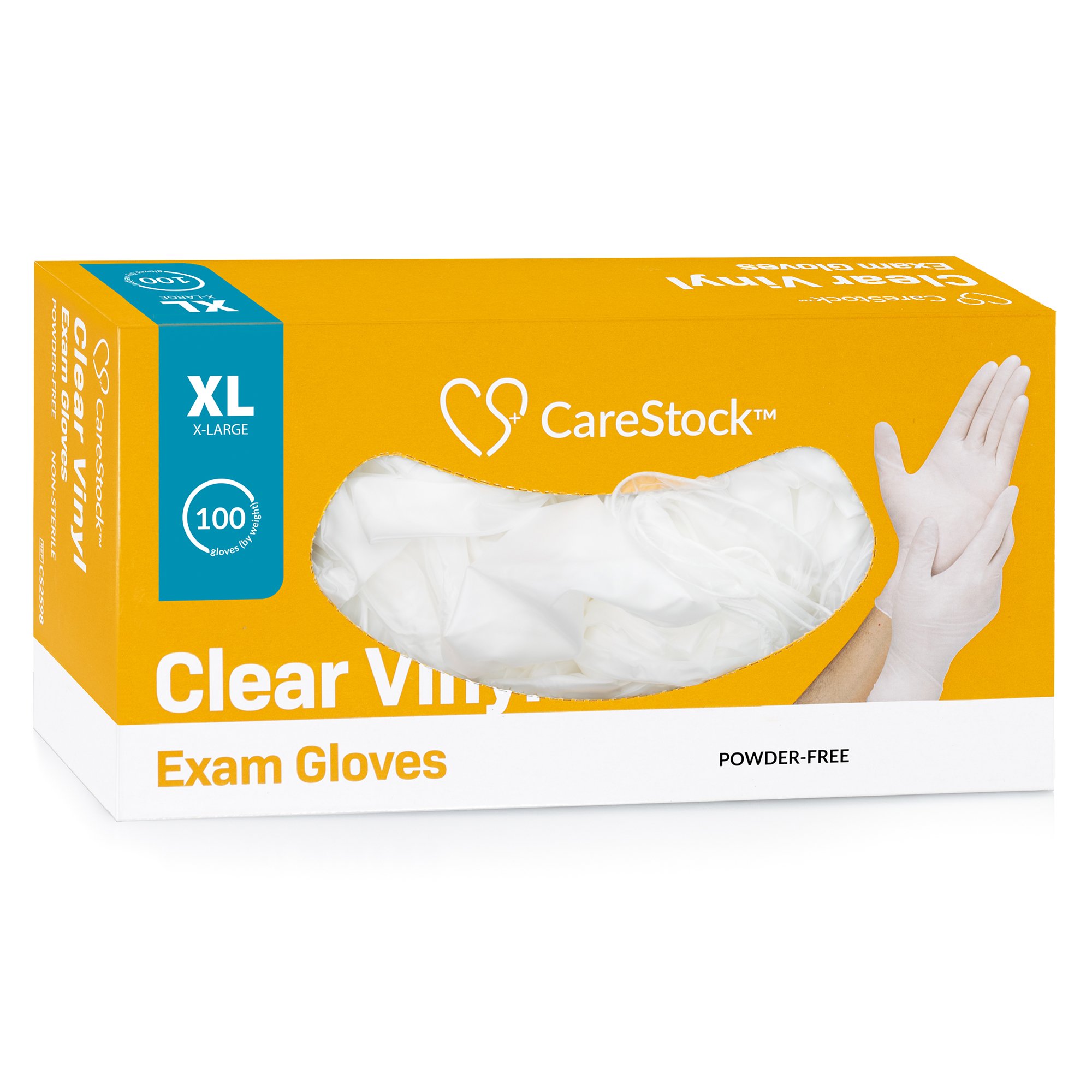 CareStock CS2598 - CareStock™ Vinyl Exam Glove, Extra Large, Ivory - 100/Box, 1000/Case