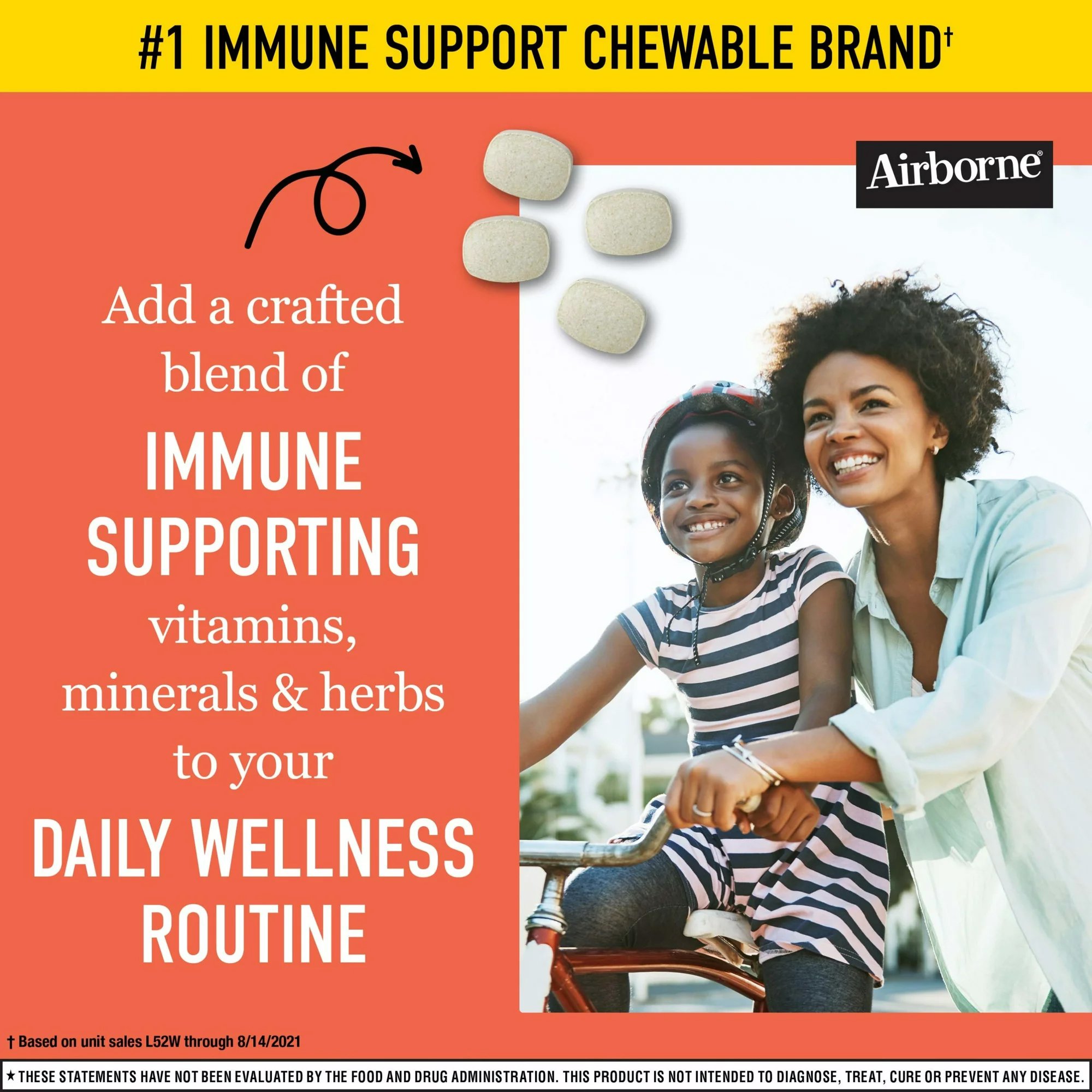 RB Health US LLC 64786520334 - Airborne® Original Immune Support Supplement Chewable Tablets Citrus - 1/Bottle