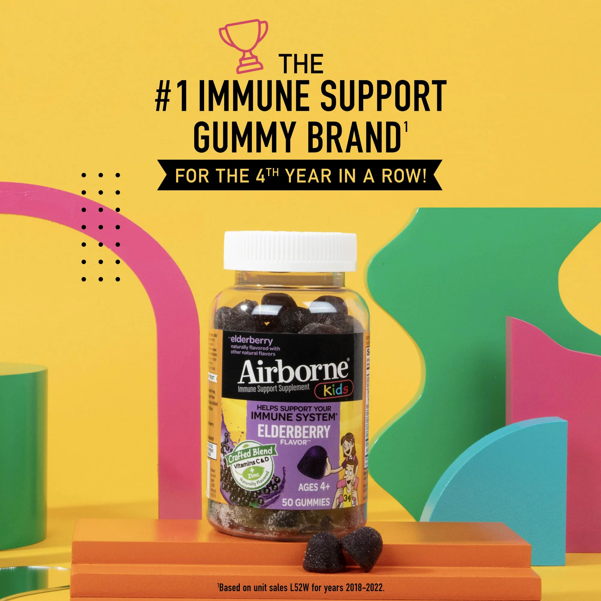 RB Health US LLC 64786590403 - Airborne® Immune Support Supplement Gummies Elderberry - 1/Bottle
