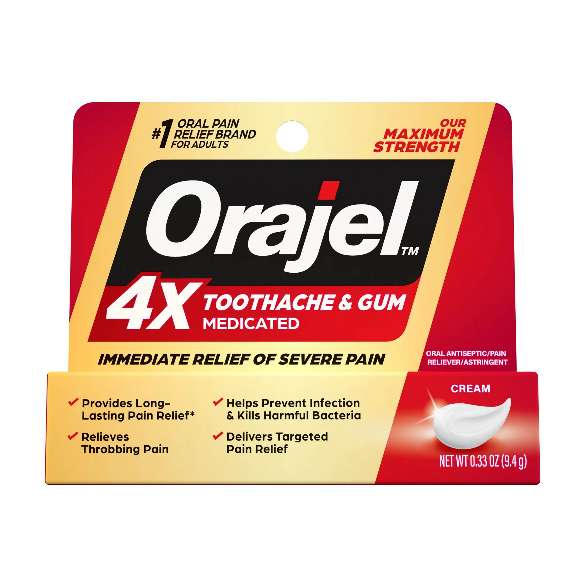 Church and Dwight - 10310068233 Orajel™ 4X Medicated Cream for Toothache & Gum