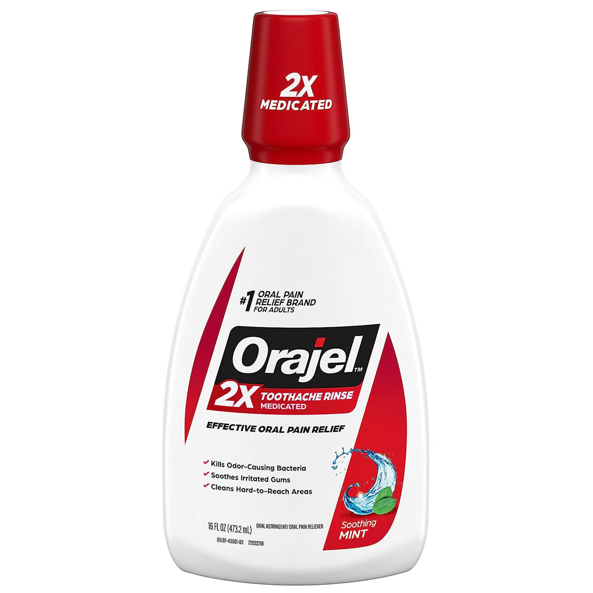Church and Dwight - 31031043001 Orajel™ for Toothache Analgesic and Astringent Rinse Soothing Mint