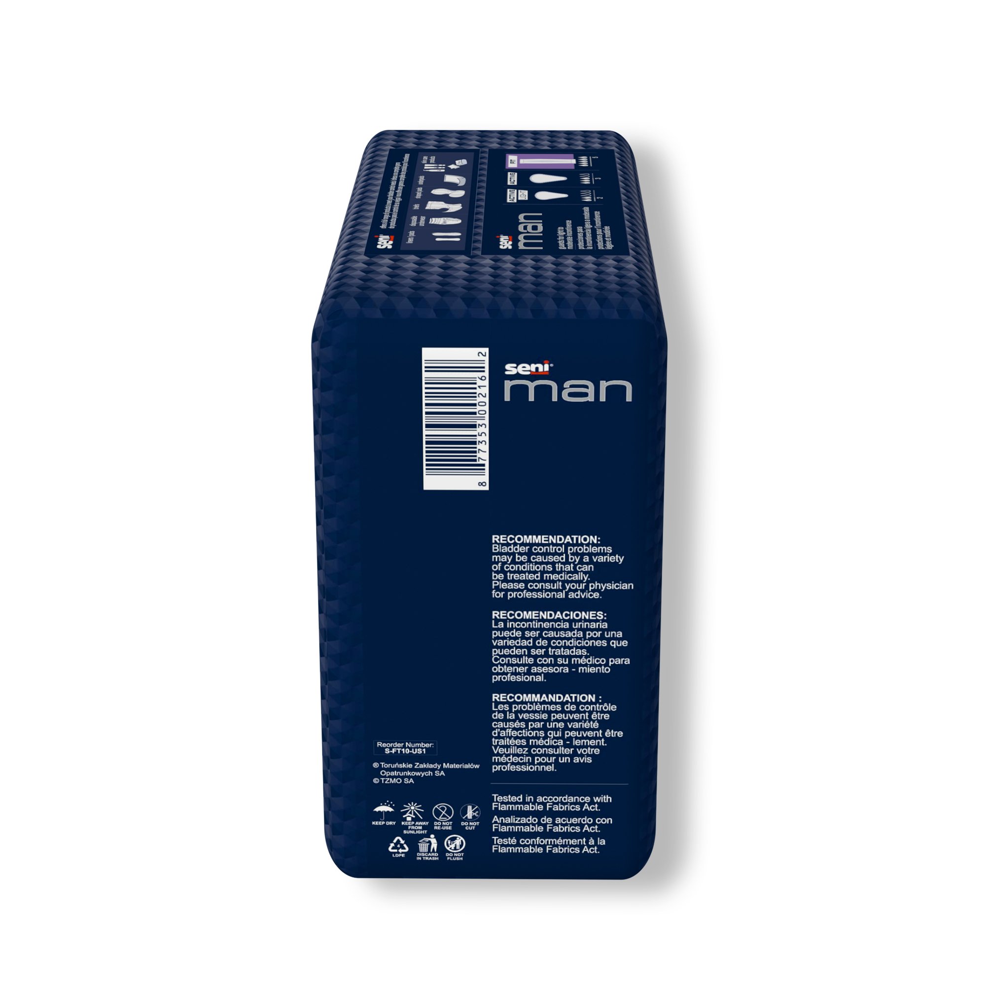 TZMO USA Inc S-FT10-US1 - Seni® Man Fit Bladder Control Guards - 10/Pack, 60/Case