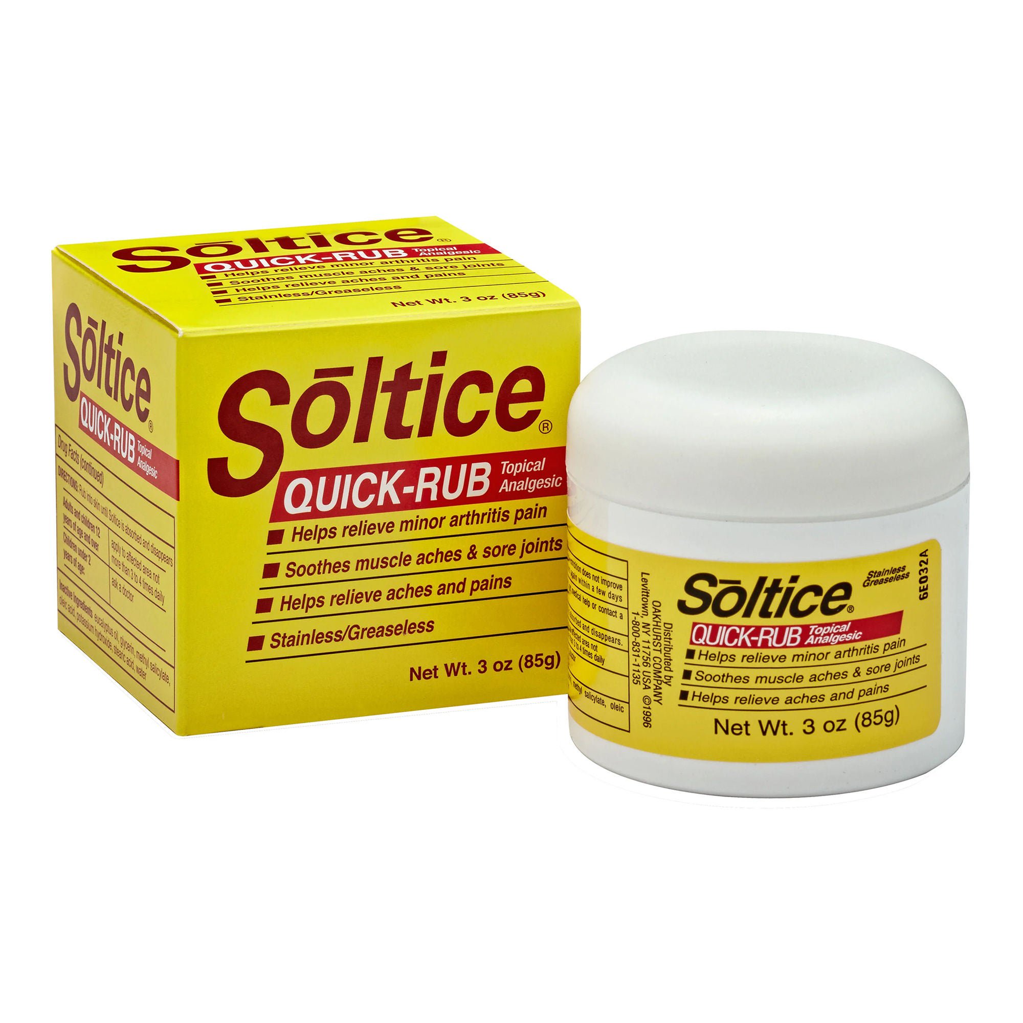 Oakhurst Company - 01116910012 Soltice® Quick Rub Topical Analgesic
