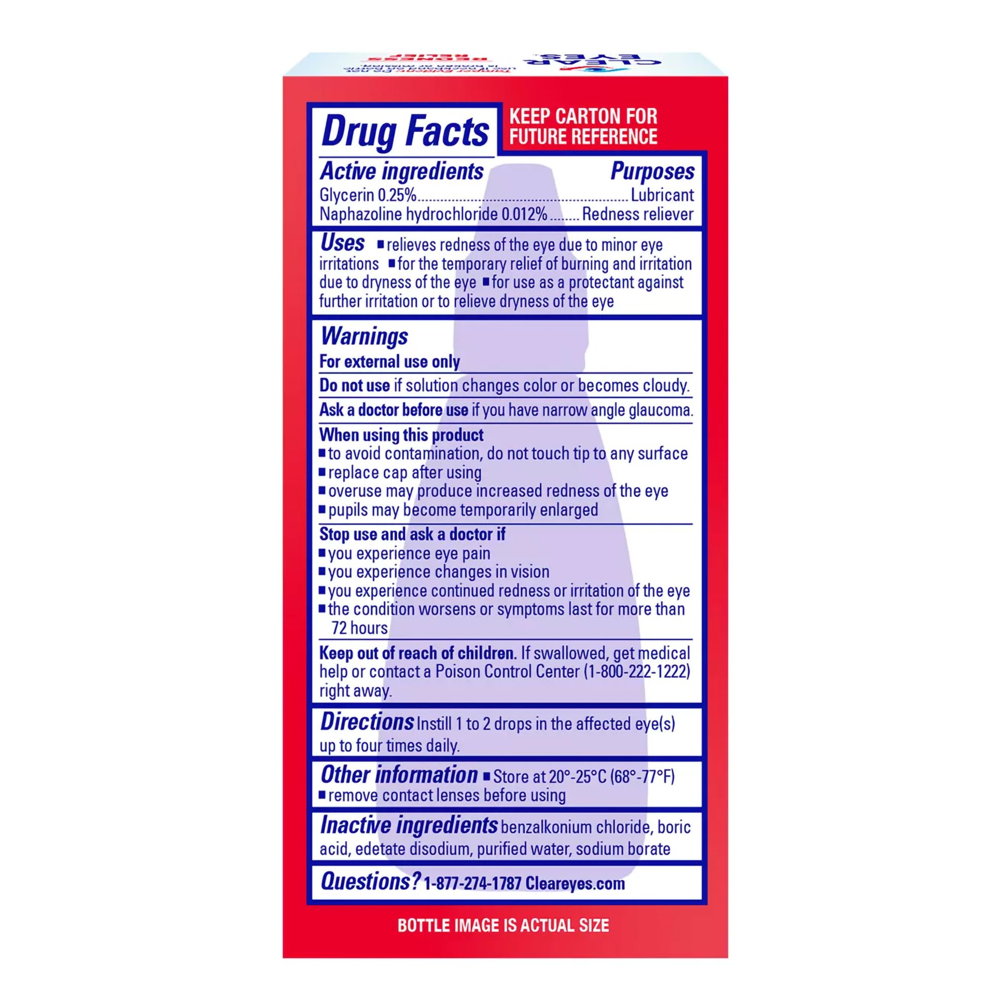 Prestige Medical 67172541501 - Clear Eyes® Redness Relief Eye Drops - 1/Each