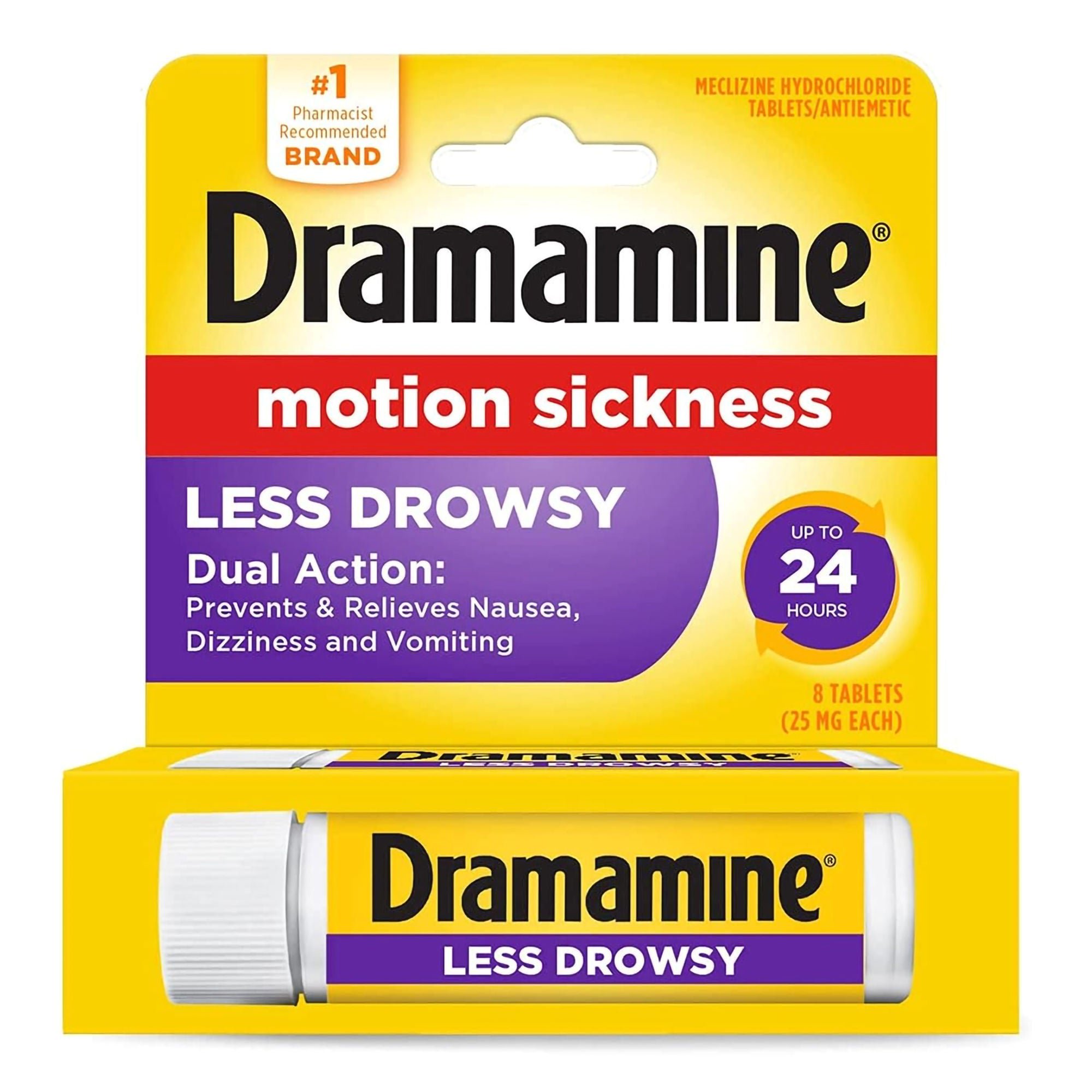 Prestige Medical - 83124800198 Dramamine® Motion Sickness Meclizine Antiemetic Less Drowsy Tablets