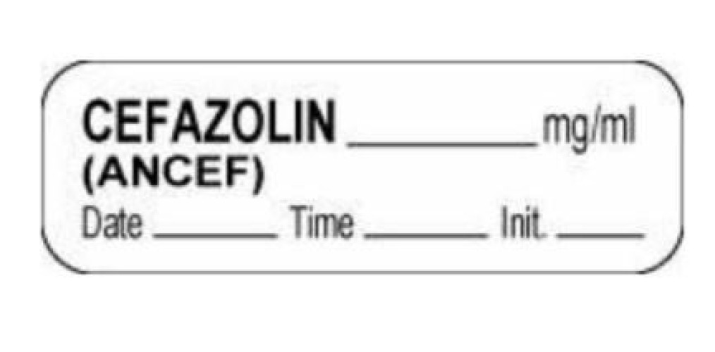 PDC Healthcare - 59708960 Drug Label pdc Anesthesia Label Cefazolin_mg/ml Date_time_Int_ White 1/2 X 1-1/2 Inch